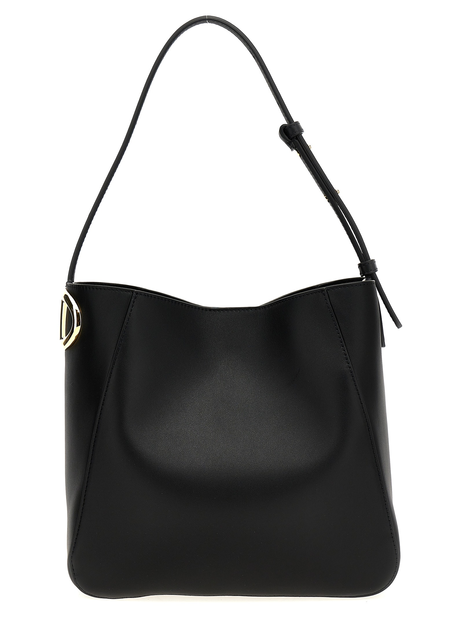 Shop Valentino Bucket Vlogo Shoulder Bag In Black