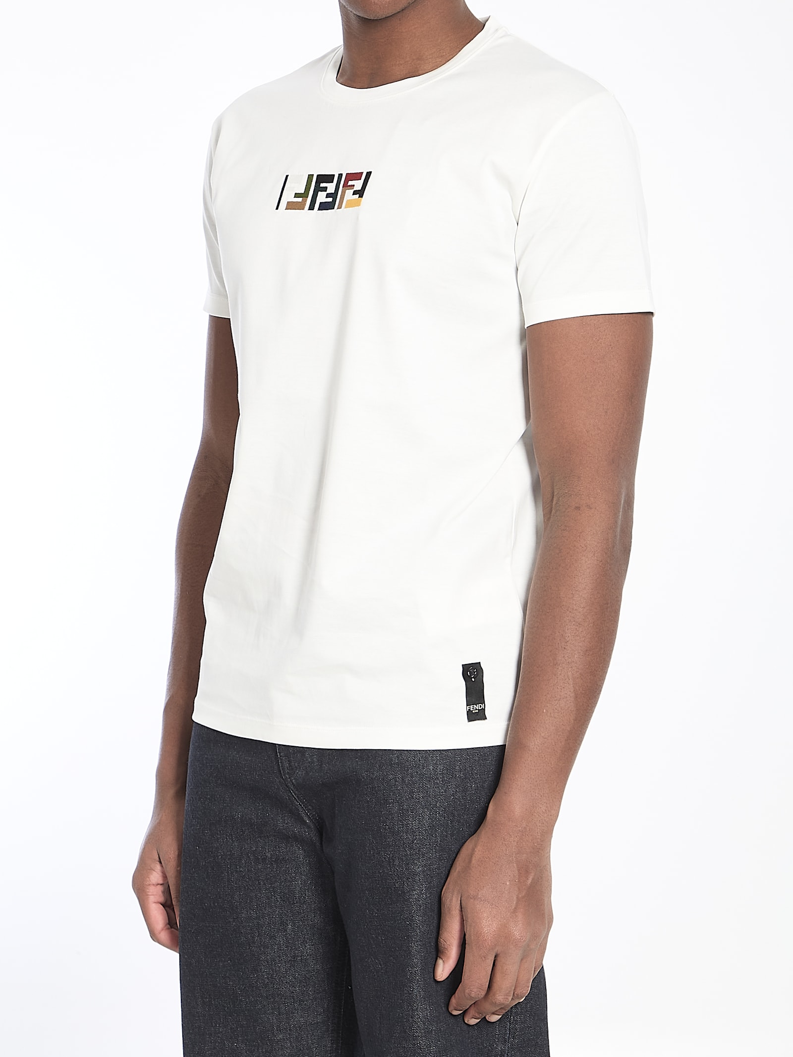 Shop Fendi Triple Ff T-shirt In White