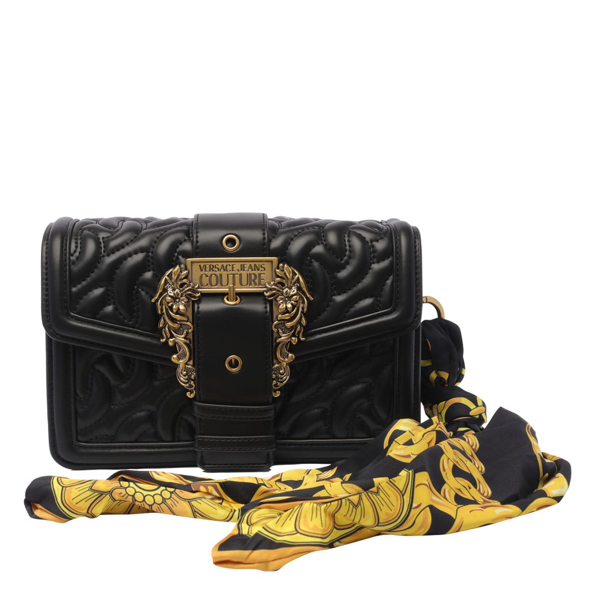 Versace Jeans Couture Drew Baroque Crossbody Bag In Black