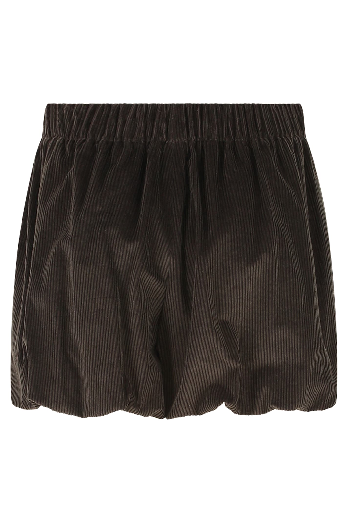 The Mannei Corduroy Texture Elastic Waistband Shorts In Brown