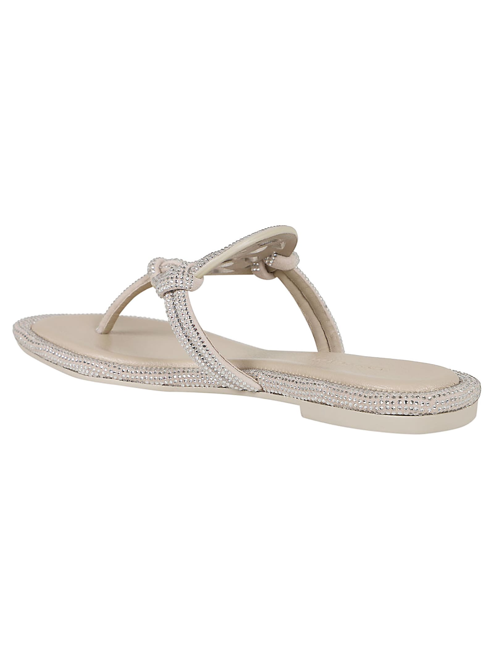Shop Tory Burch Miller Knotted Pave In Stone Gray