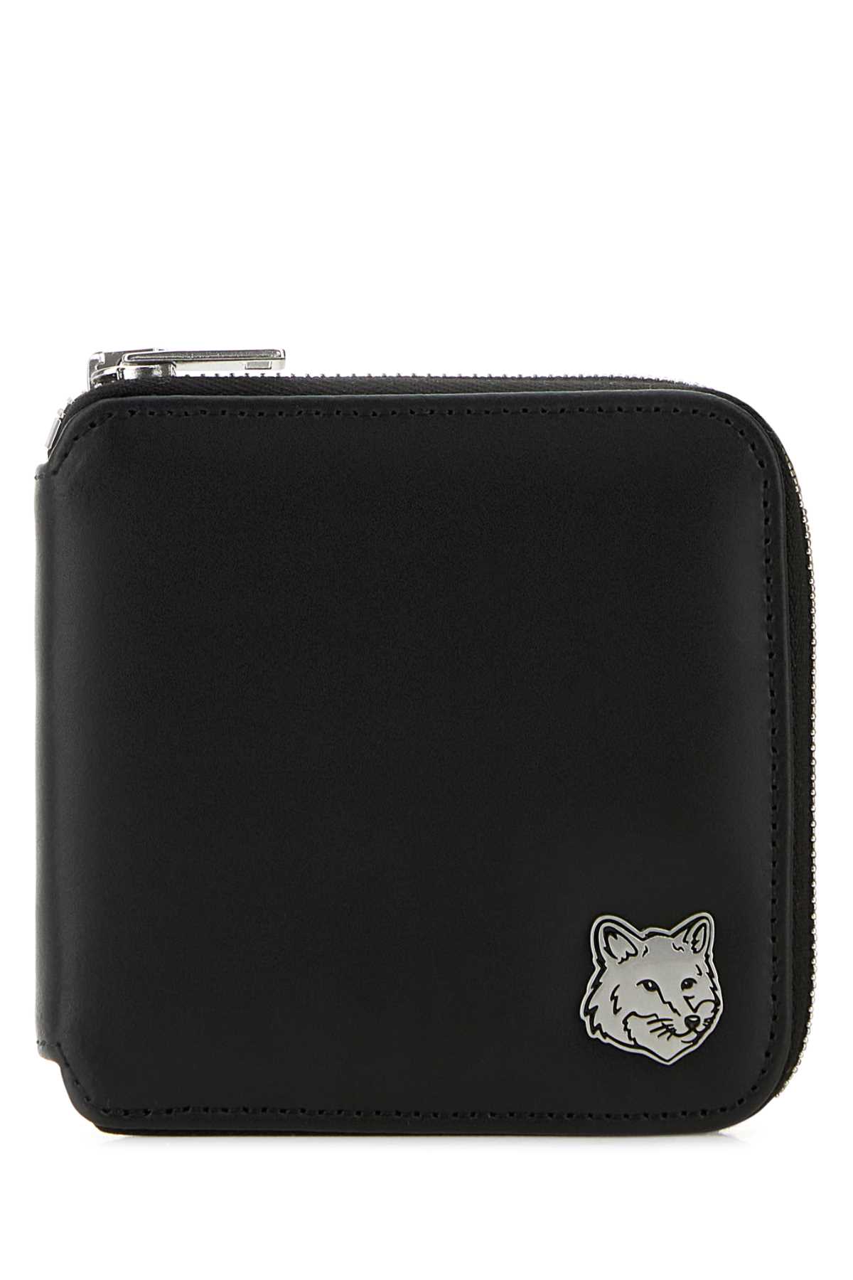 Maison Kitsuné Black Leather Wallet