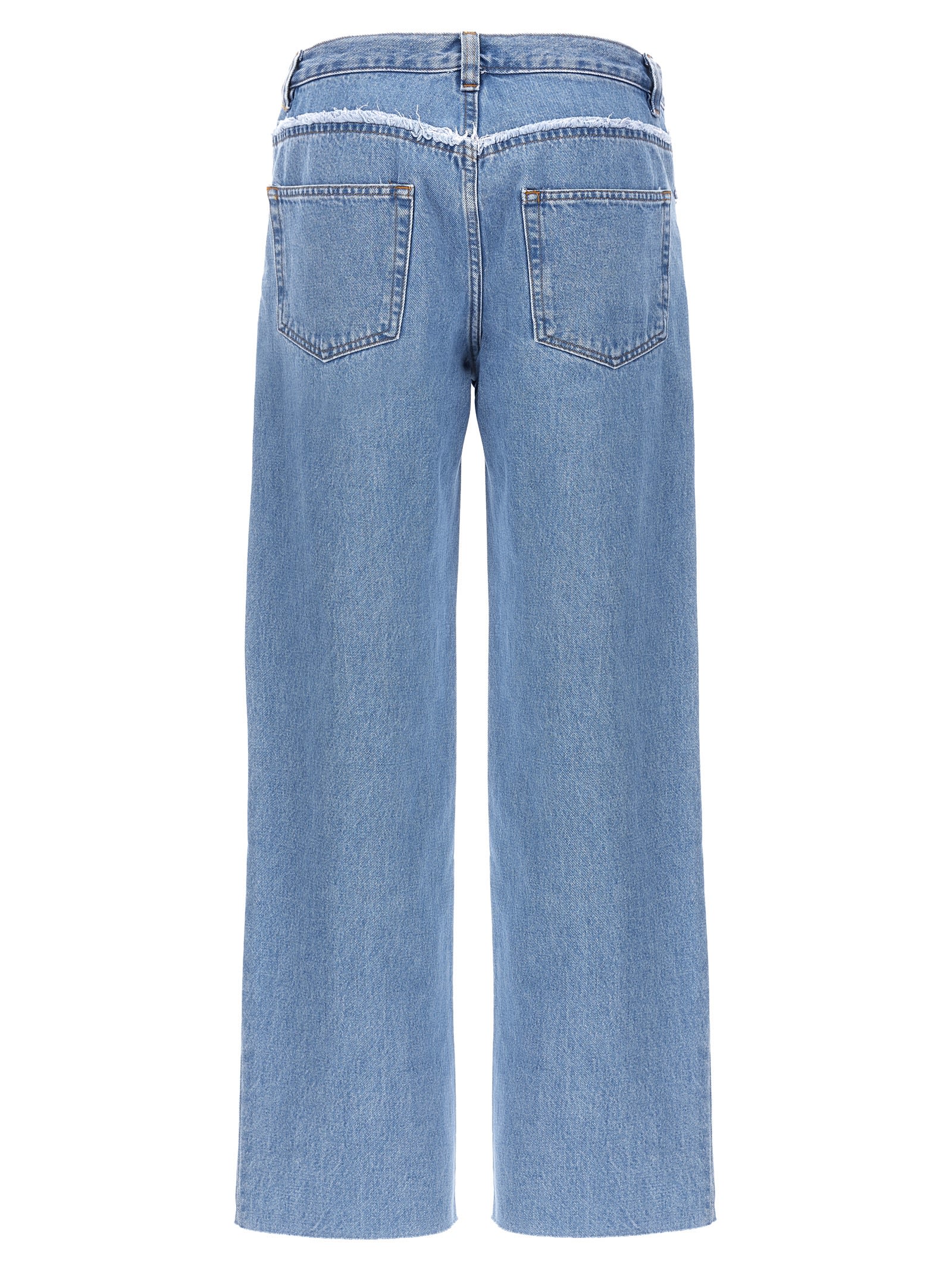 Shop Apc Relaxed Raw Edge Jeans In Light Blue