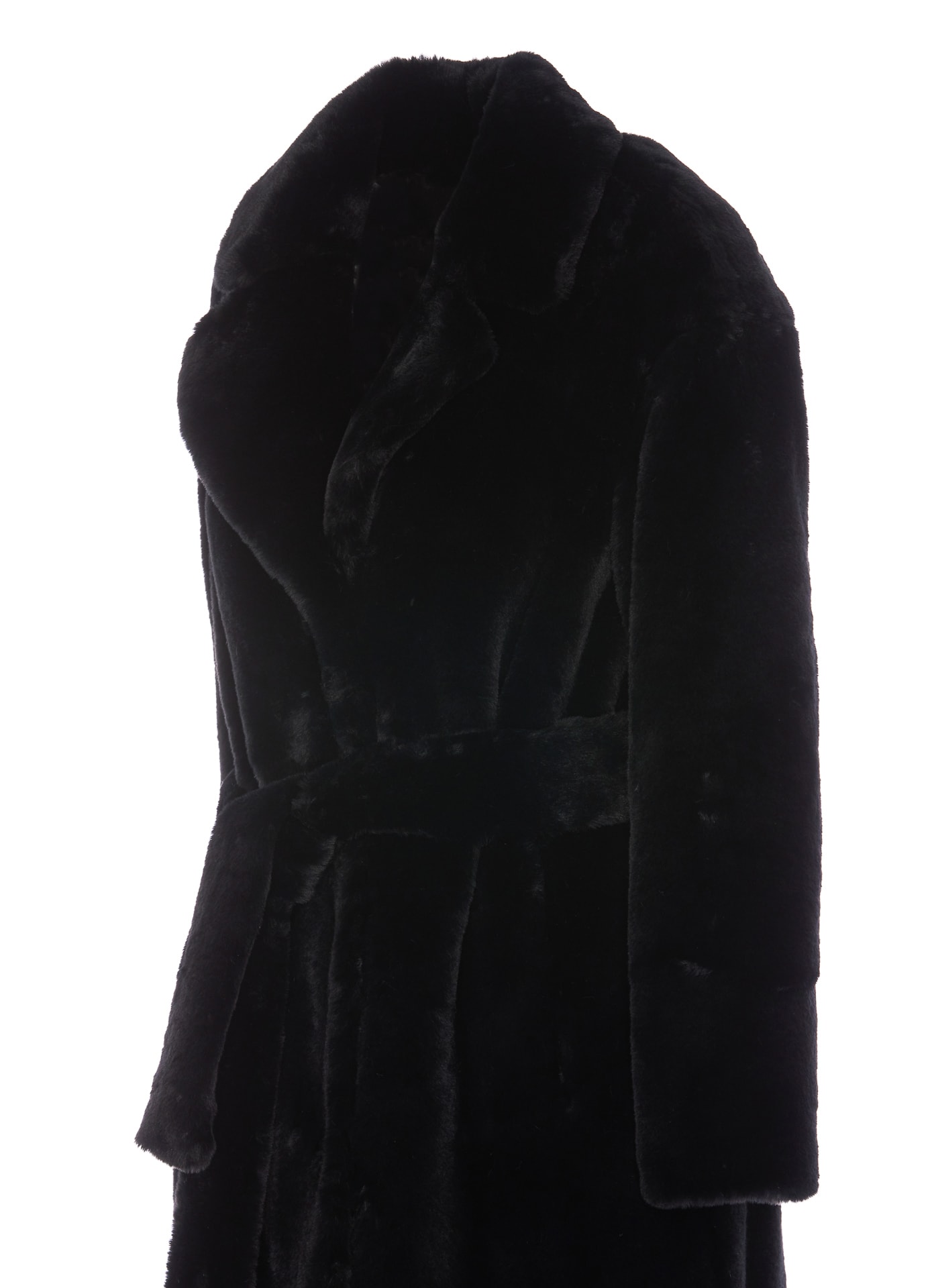 Shop Herno Soft Faux Fur Coat In Black