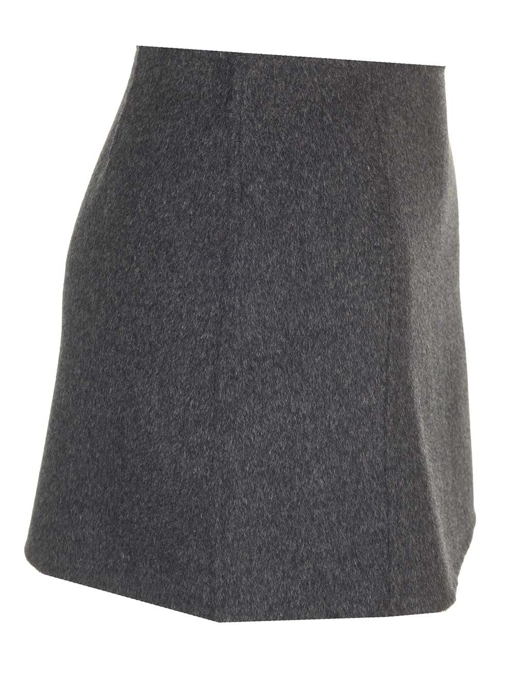 Shop P.a.r.o.s.h Wool Mini Skirt In Grey