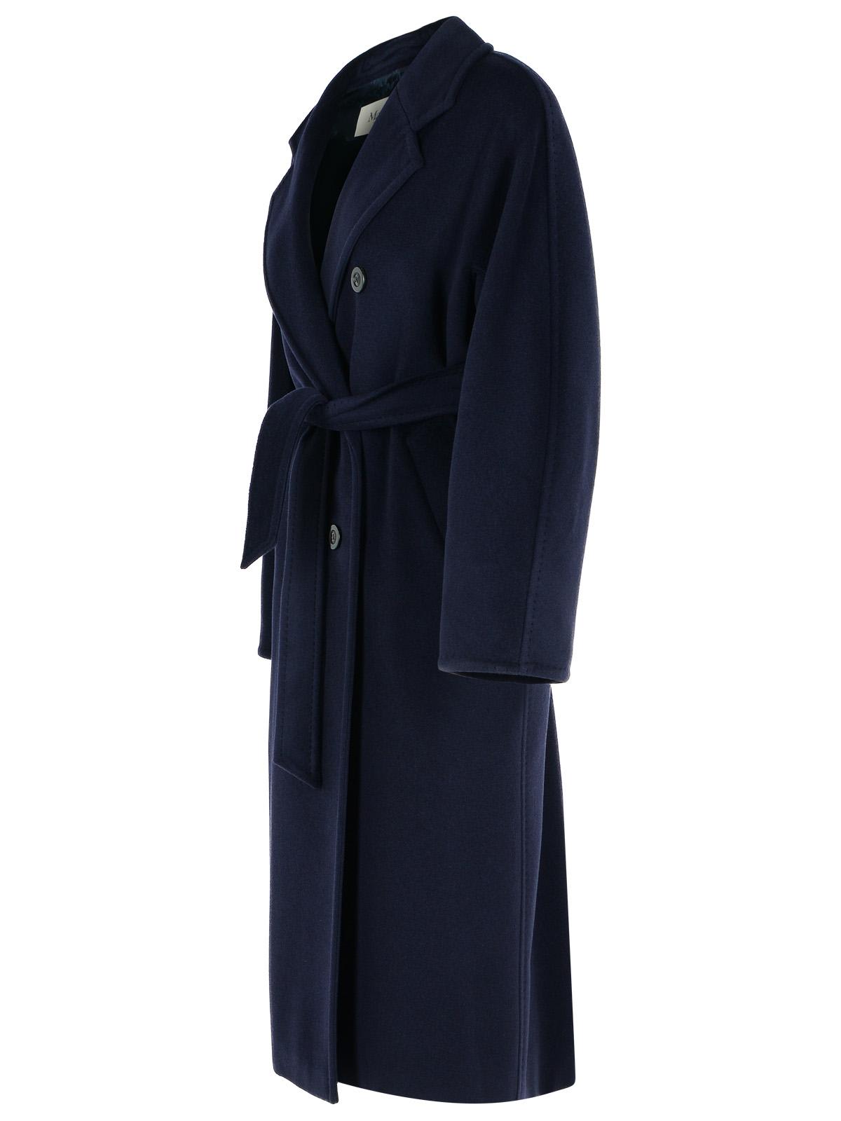 Max Mara Madame Virgin Wool And Blue Cashmere Coat In Blue