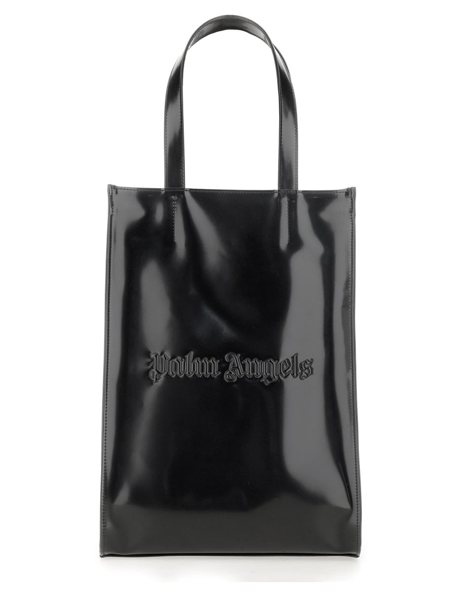 Shop Palm Angels Tote Bag With Logo In Black