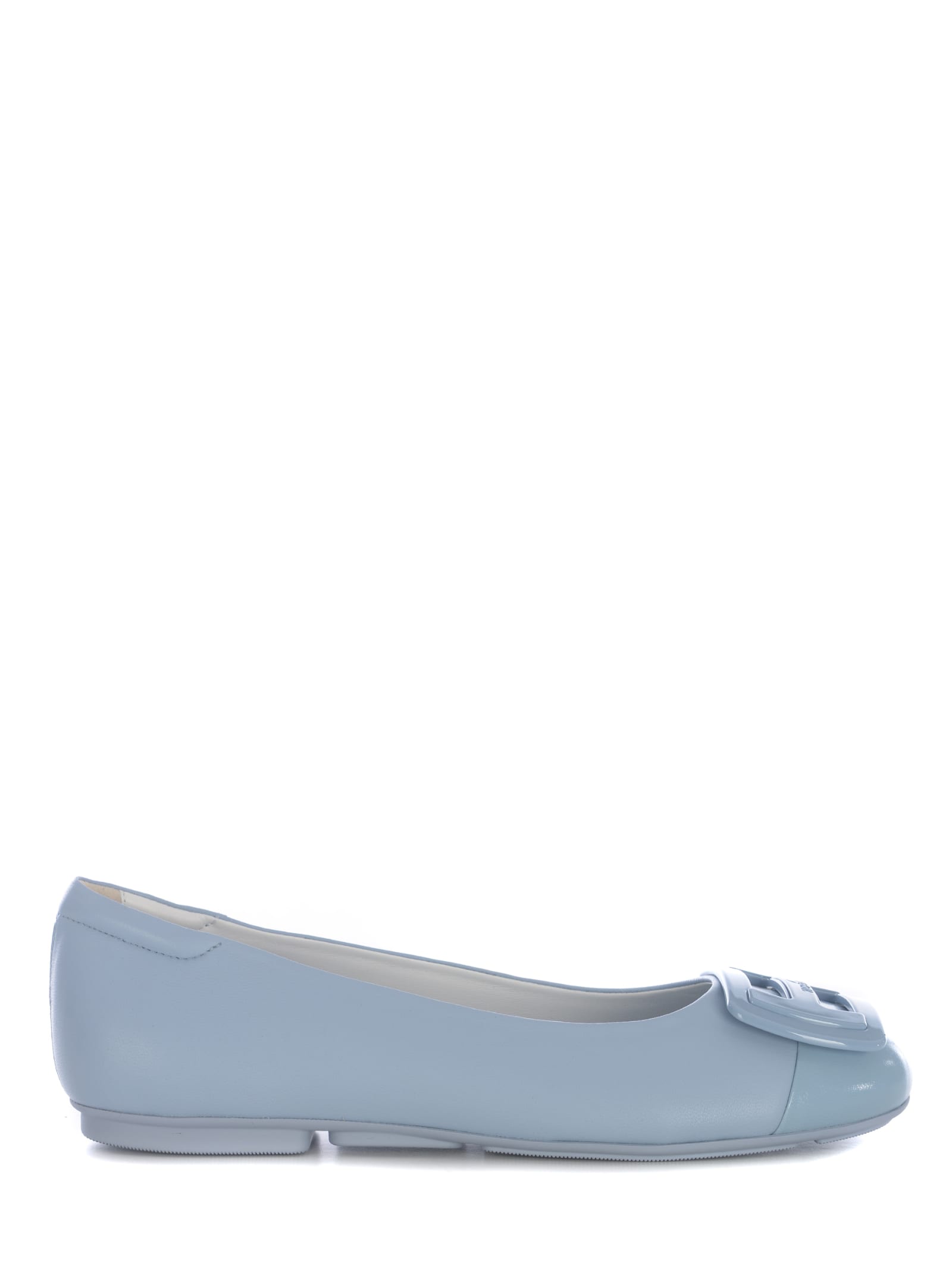 Shop Hogan Ballerina  Made Of Leather In Light Blue