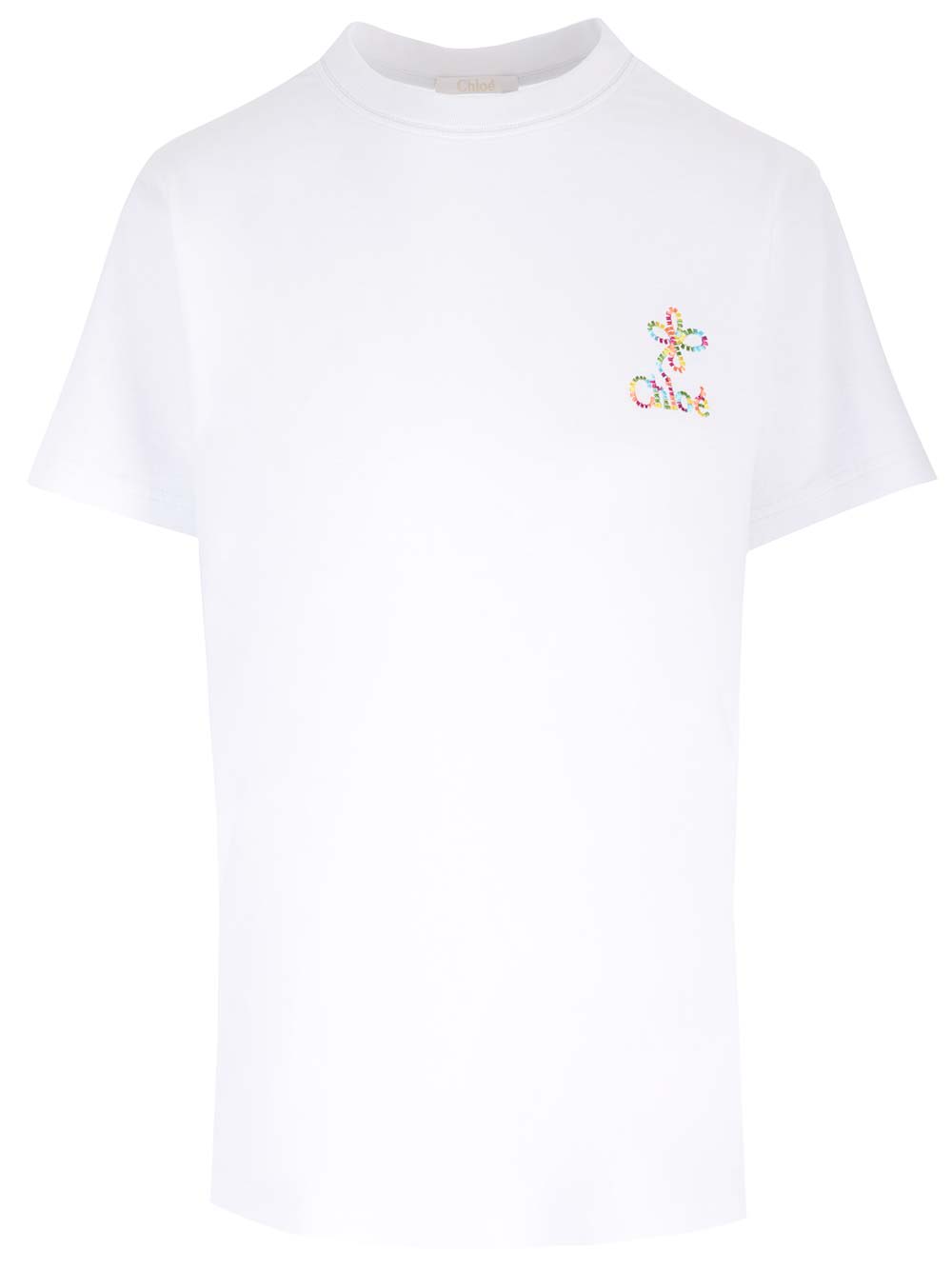 Shop Chloé Signature T-shirt In Bianco