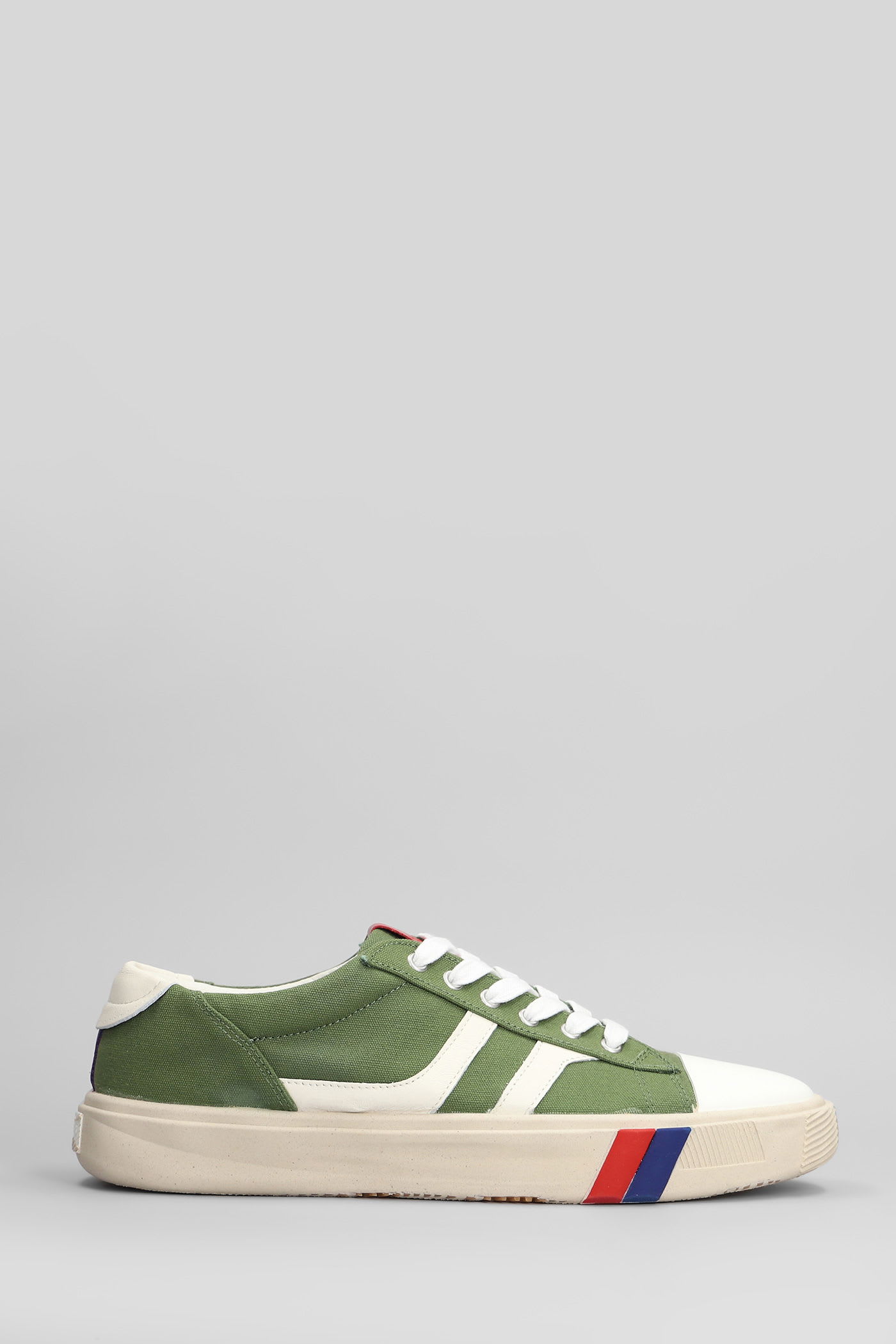Roya Ll Orbit Sneakers In Green Canvas