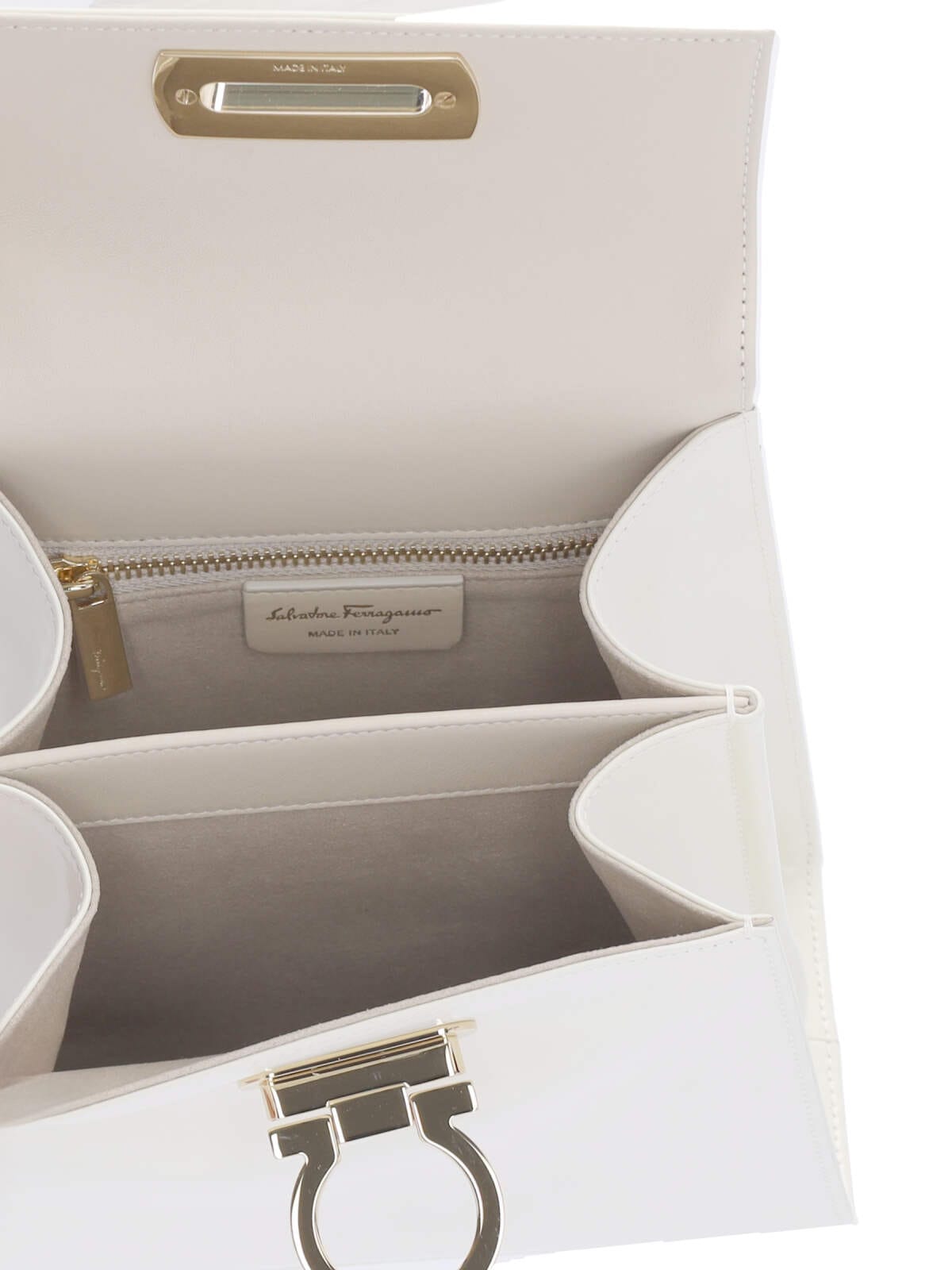 Shop Ferragamo Iconic S Handbag In Crema