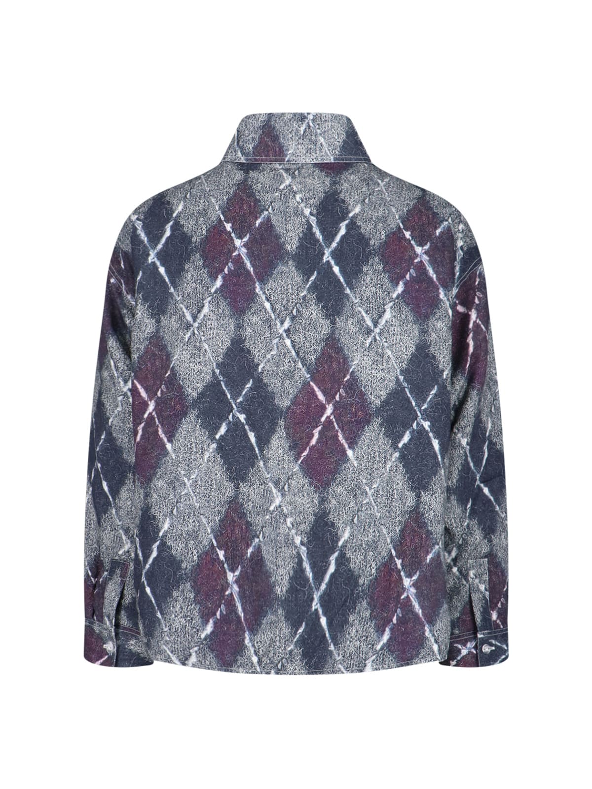 Bonsai Diamond Texture Shirt Jacket In Gray