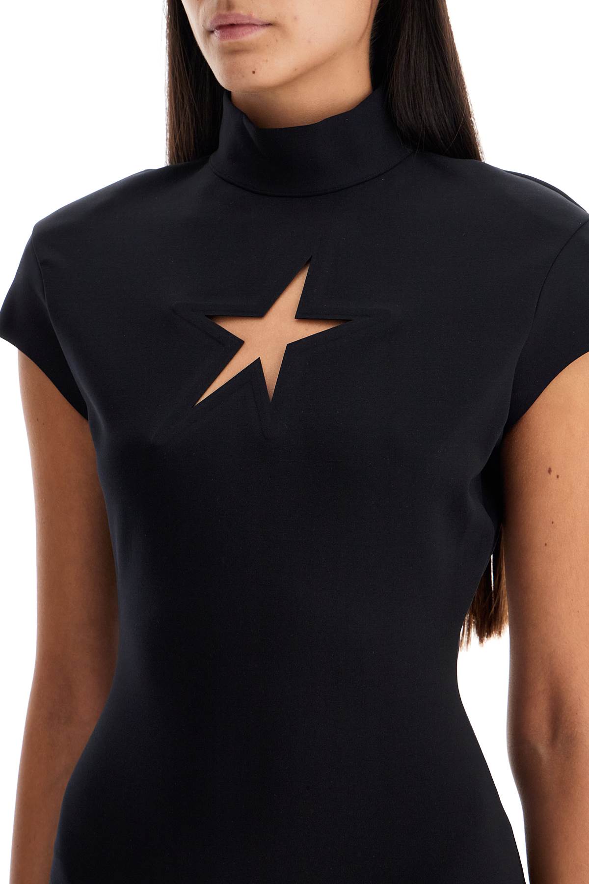 Shop Mugler Star Mini Dress In Black (black)