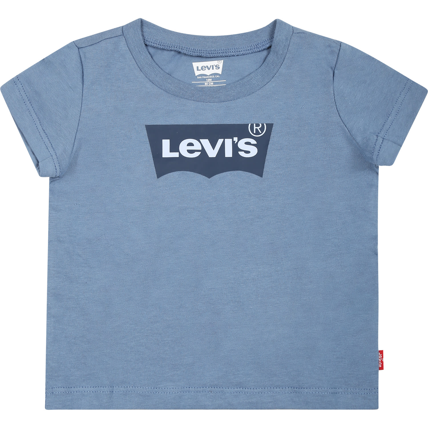 Shop Levi's Blue T-shirt For Babykids With Logo In Light Blue