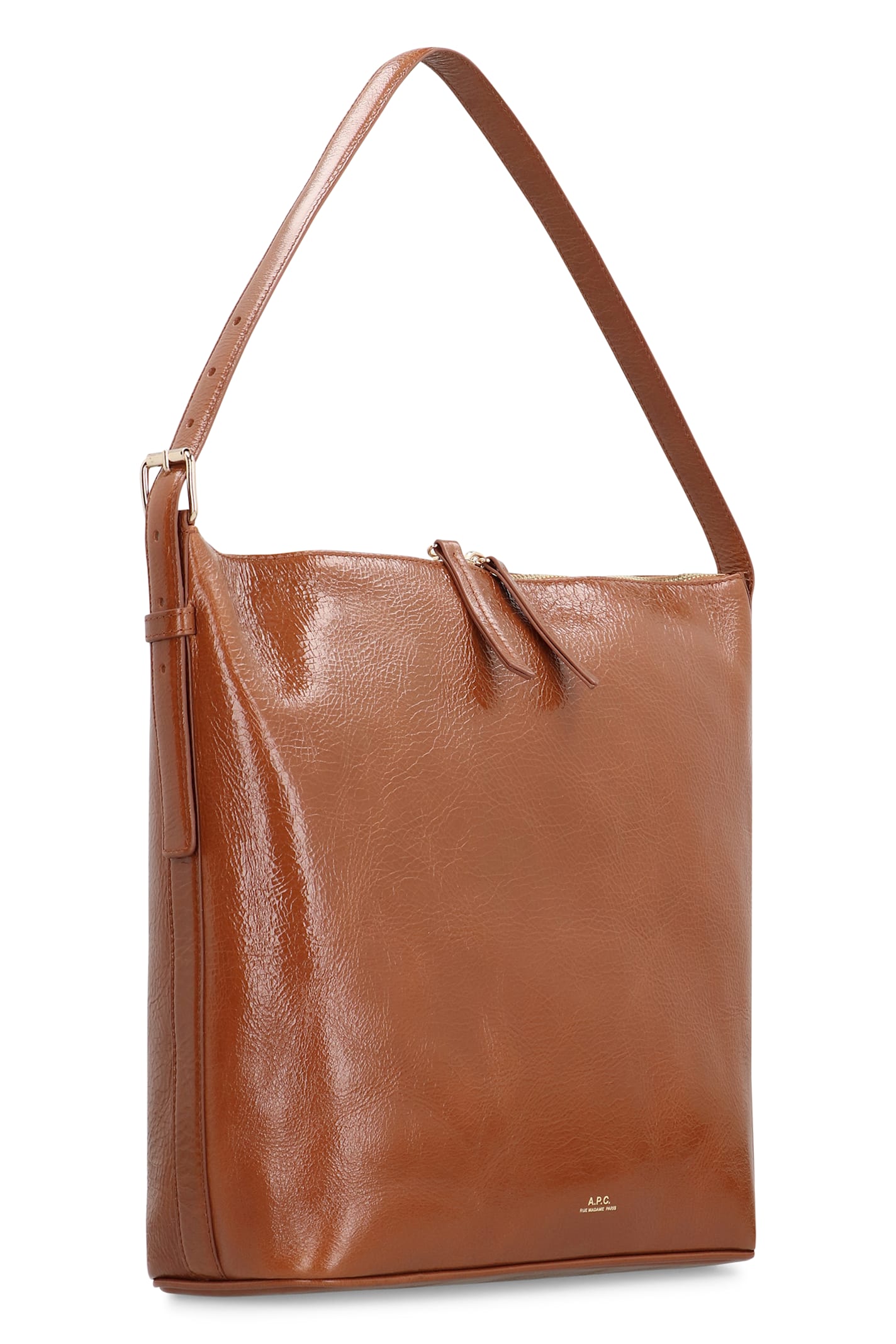 Apc A.p.c. Vera Leather Shoulder Bag In Brown