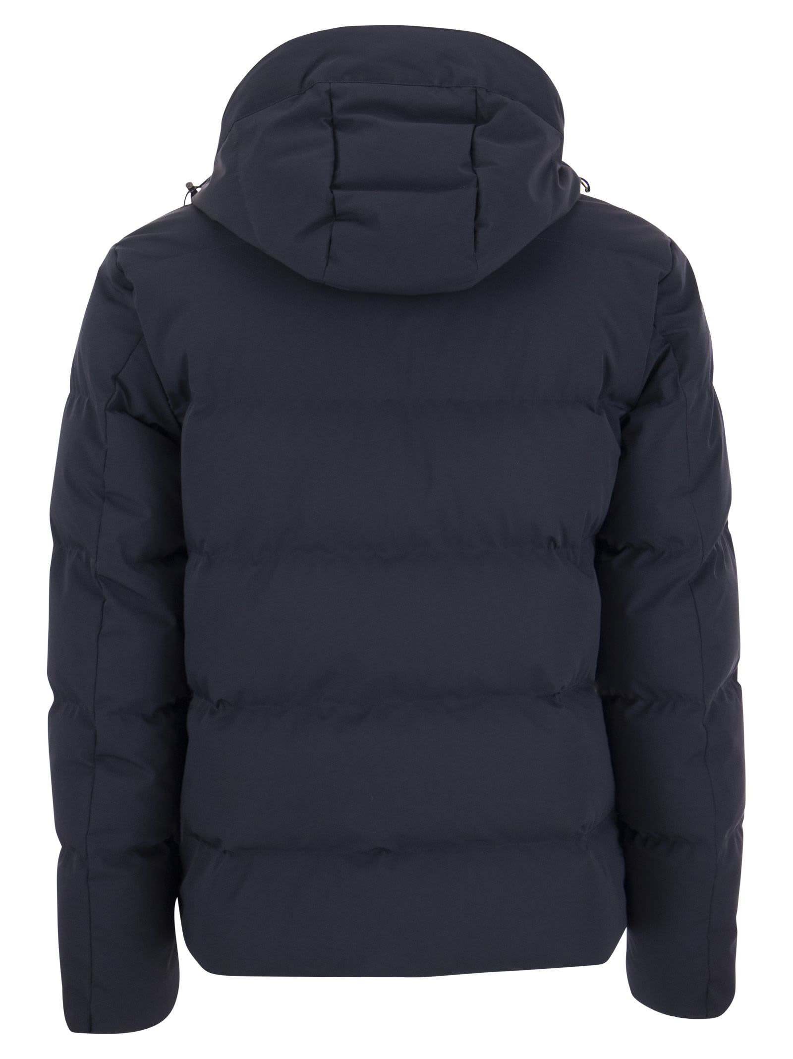 Shop Paul&amp;shark Down Jacket With Hood In Navy