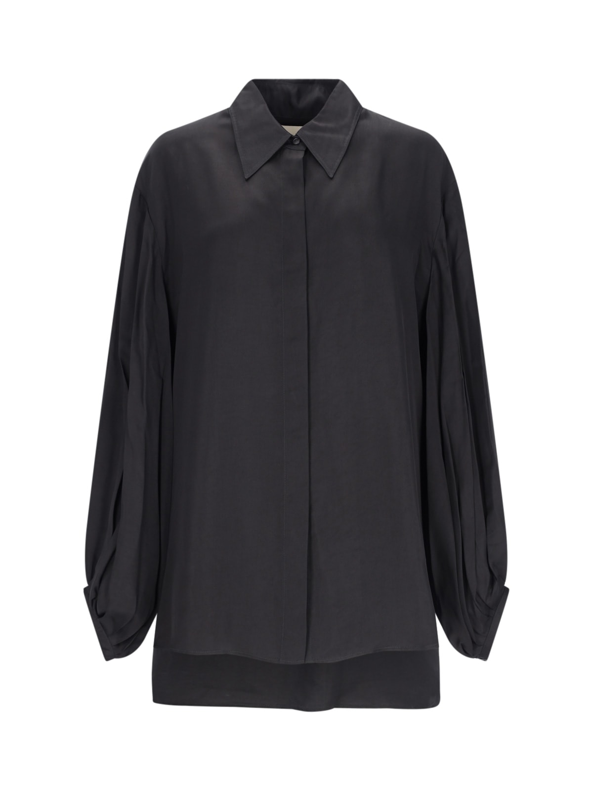 Shop Khaite The Bam Top Pleated Shirt In Black