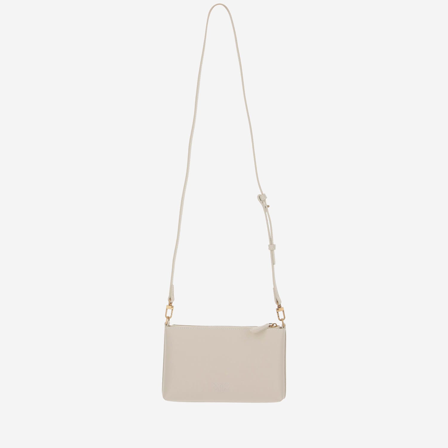 Shop Pinko Flat Leather Shoulder Bag