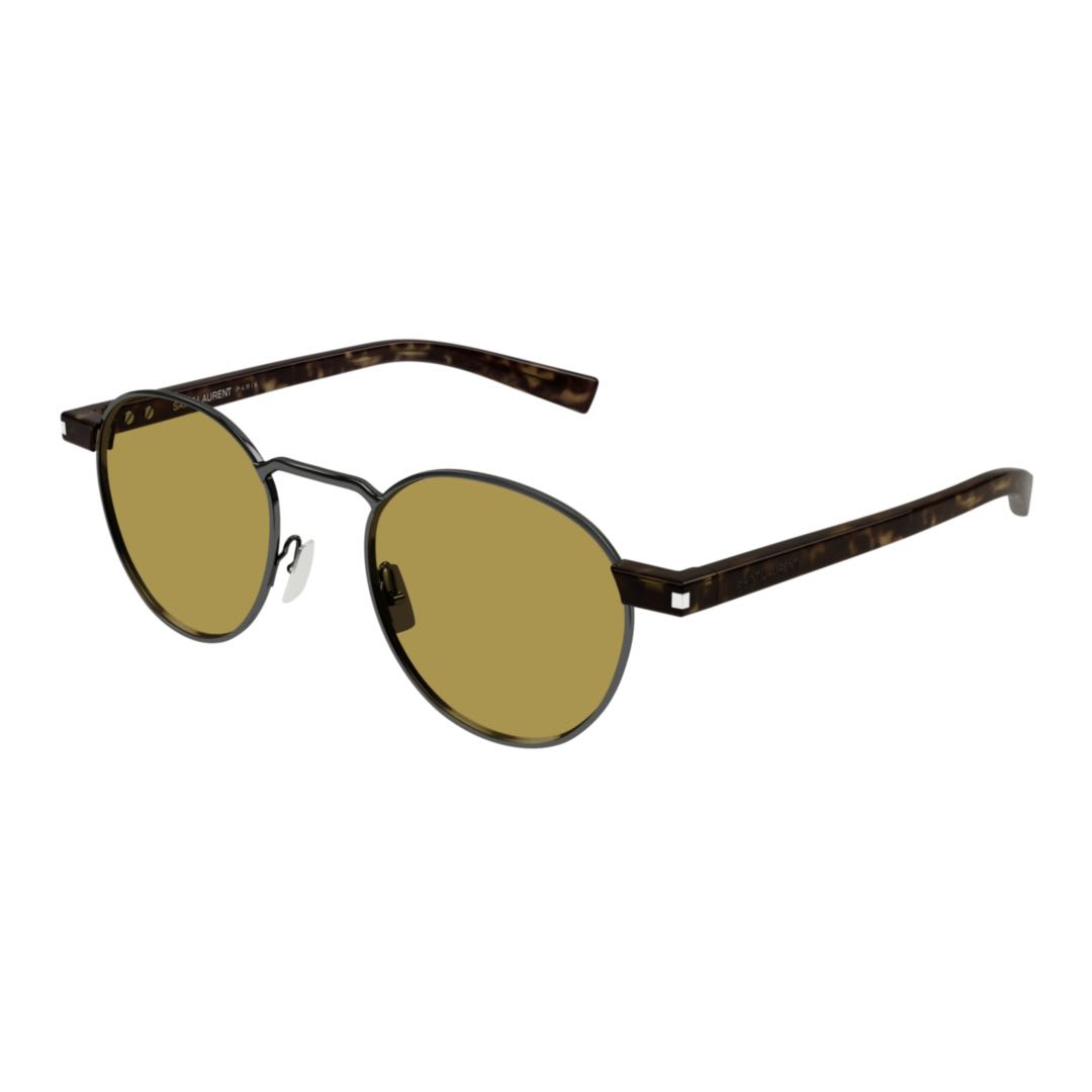 Saint Laurent Sl 707-003 Ruthenium-havana-brown In Ruthenium-havana-brown