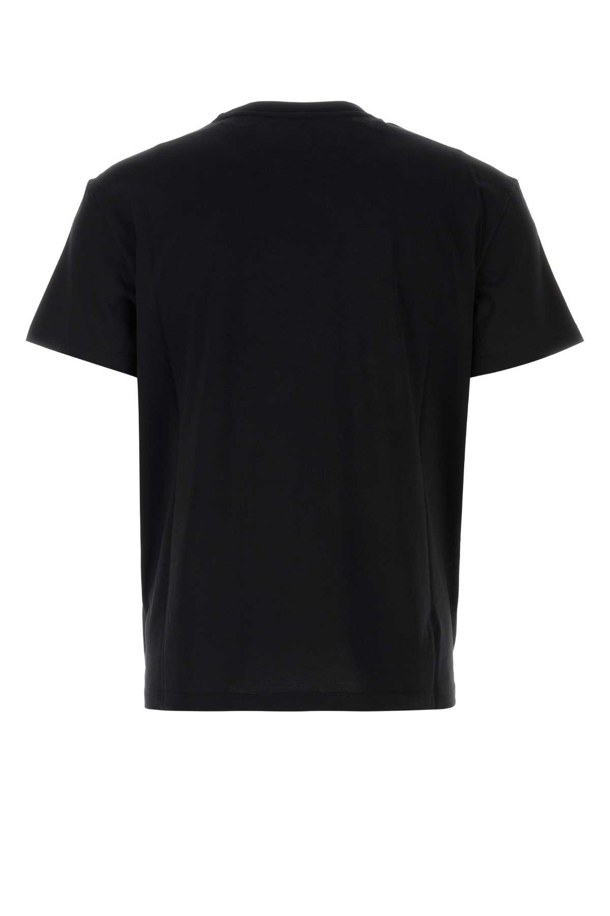Shop Valentino Black Cotton T-shirt In Nerogrigio