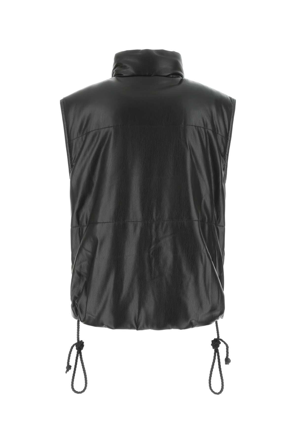 Shop Nanushka Black Synthetic Leather Padded Jacket