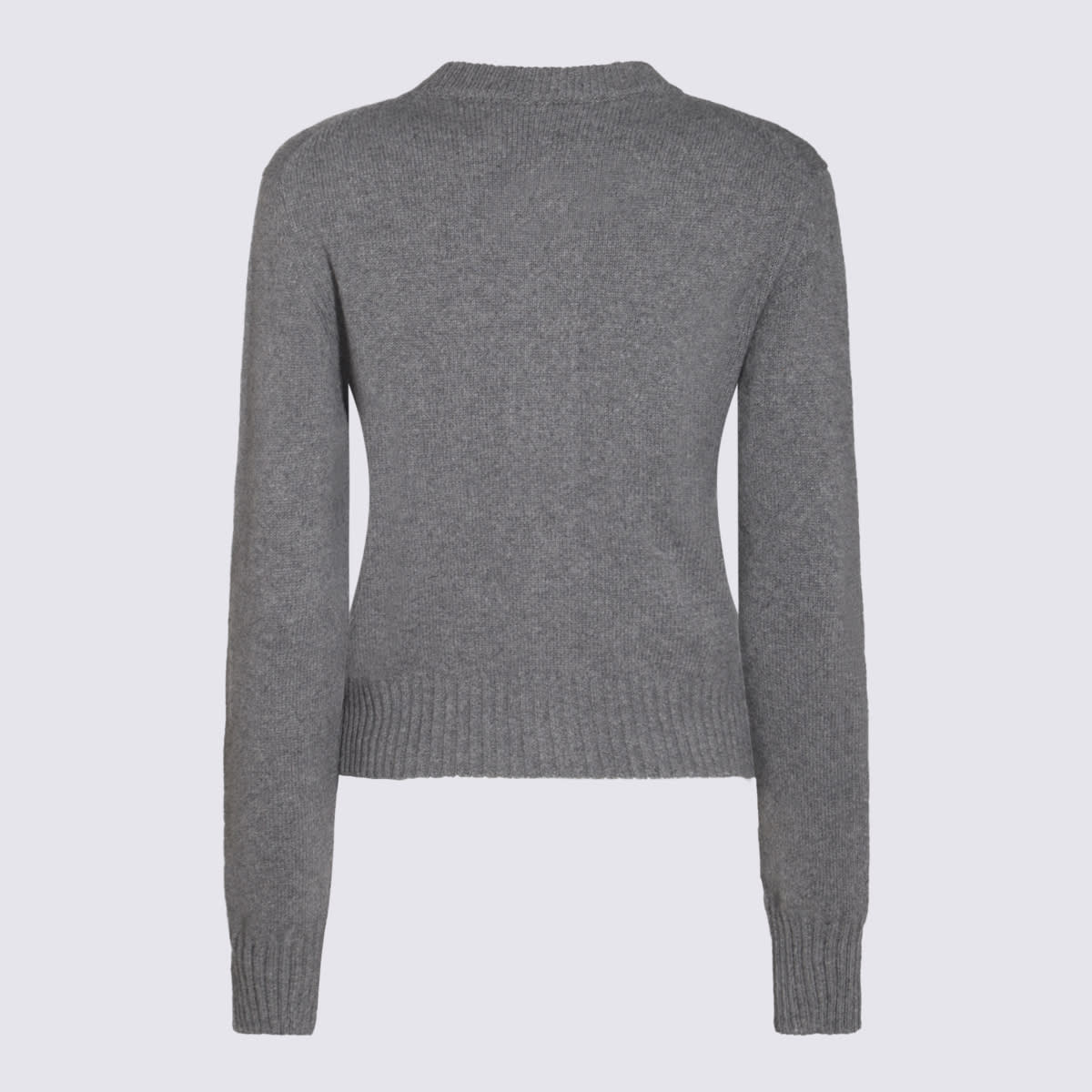 Shop Ami Alexandre Mattiussi Black Wool Knitwear In Grey