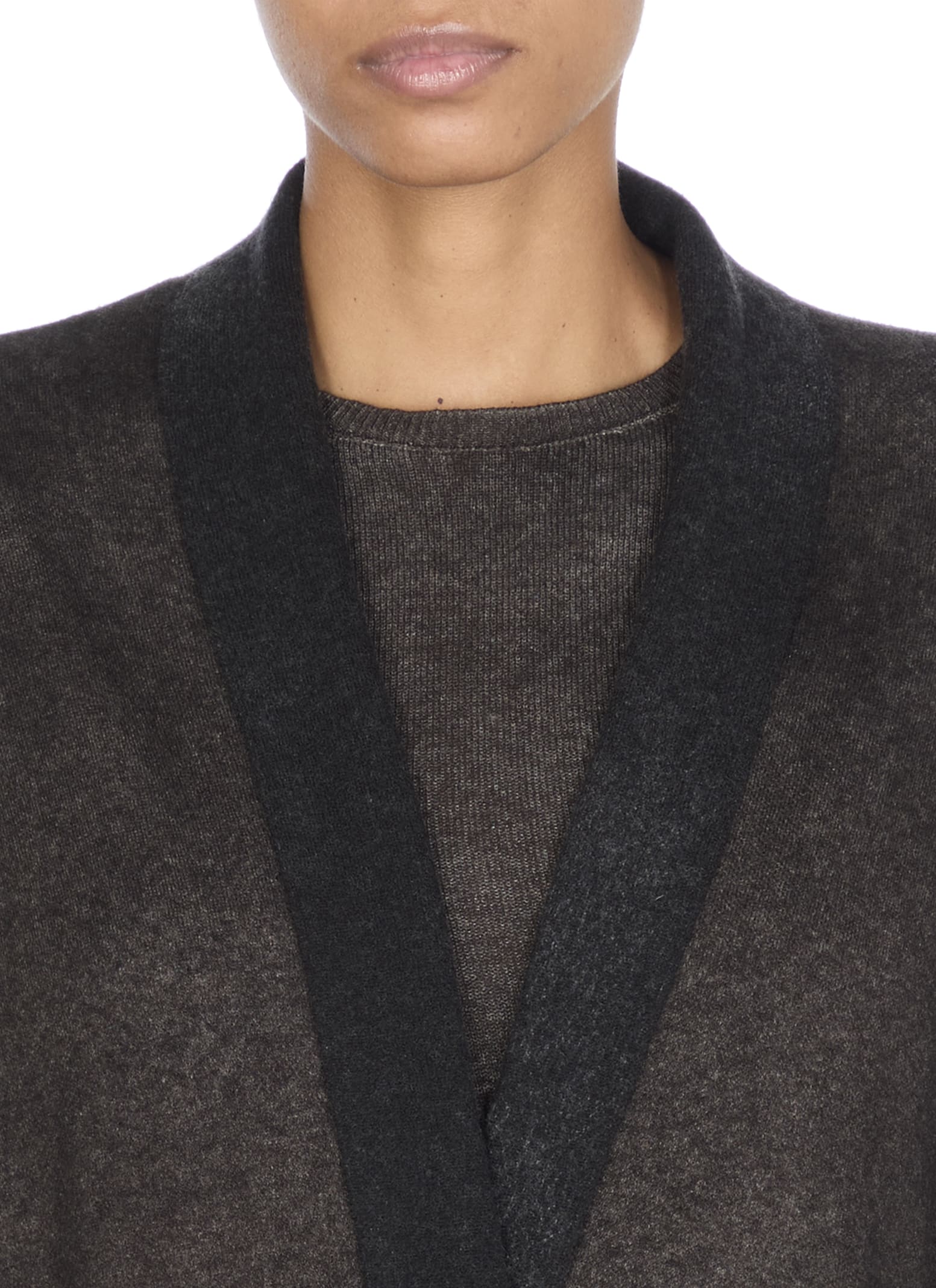 Avant Toi Dark Grey Wool And Cashmere Cardigan In Gray