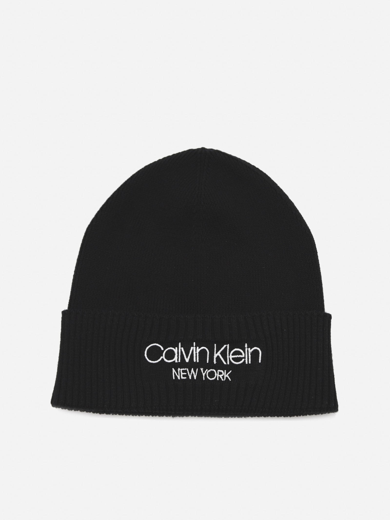 Calvin Klein Cotton Beanie Hat With Contrasting Logo