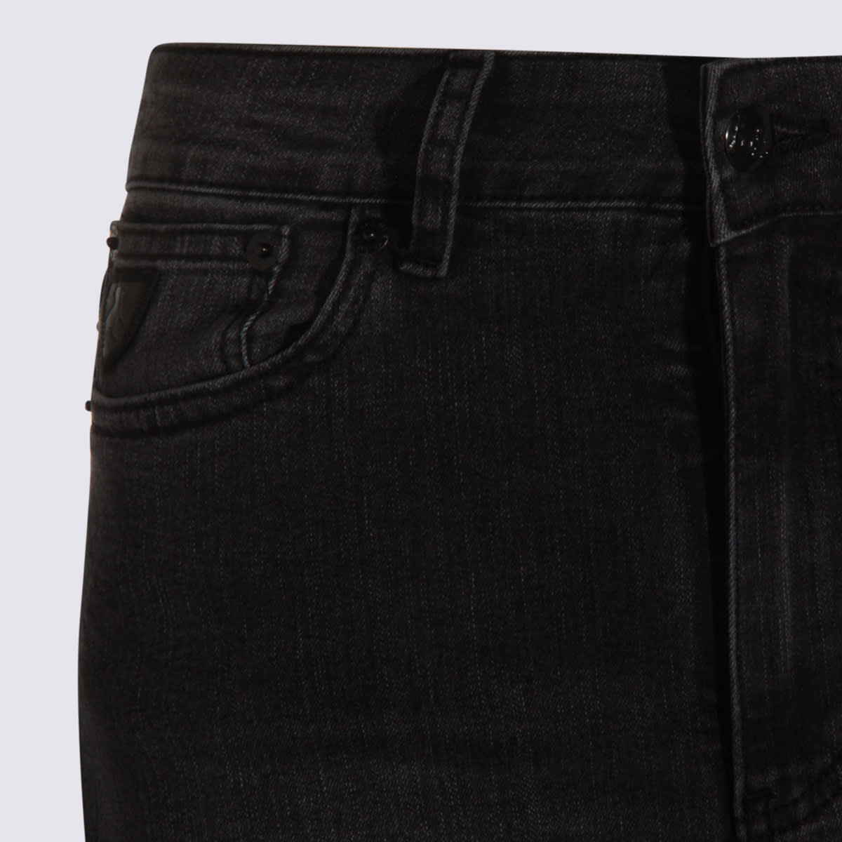 Lois Black Cotton Denim Jeans In Black