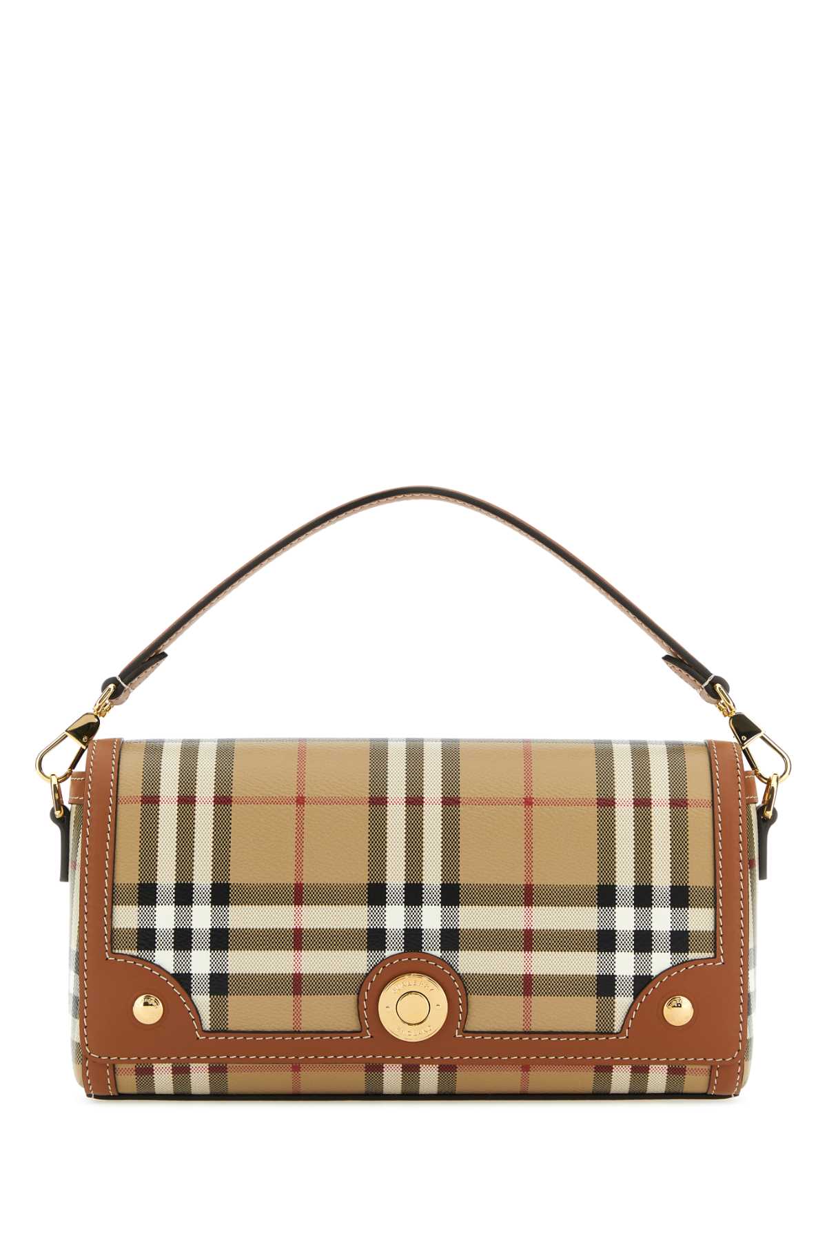 Shop Burberry Printed Canvas Note Handbag In Brown