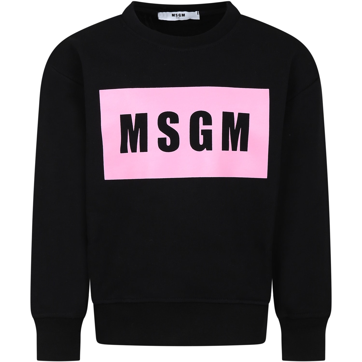 Msgm Kids' Black Sweatshirt For Girl With Logo
