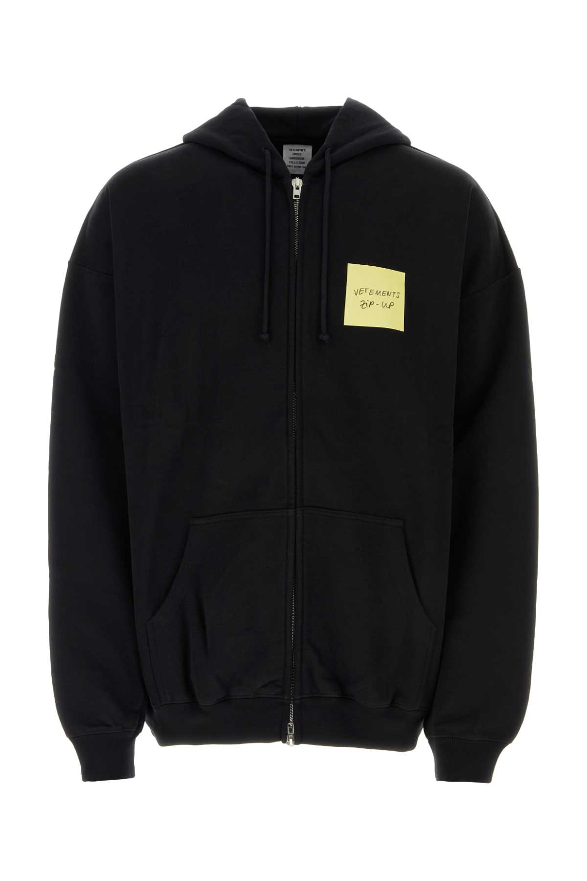 Vetements Black Stretch Cotton Blend Sweatshirt