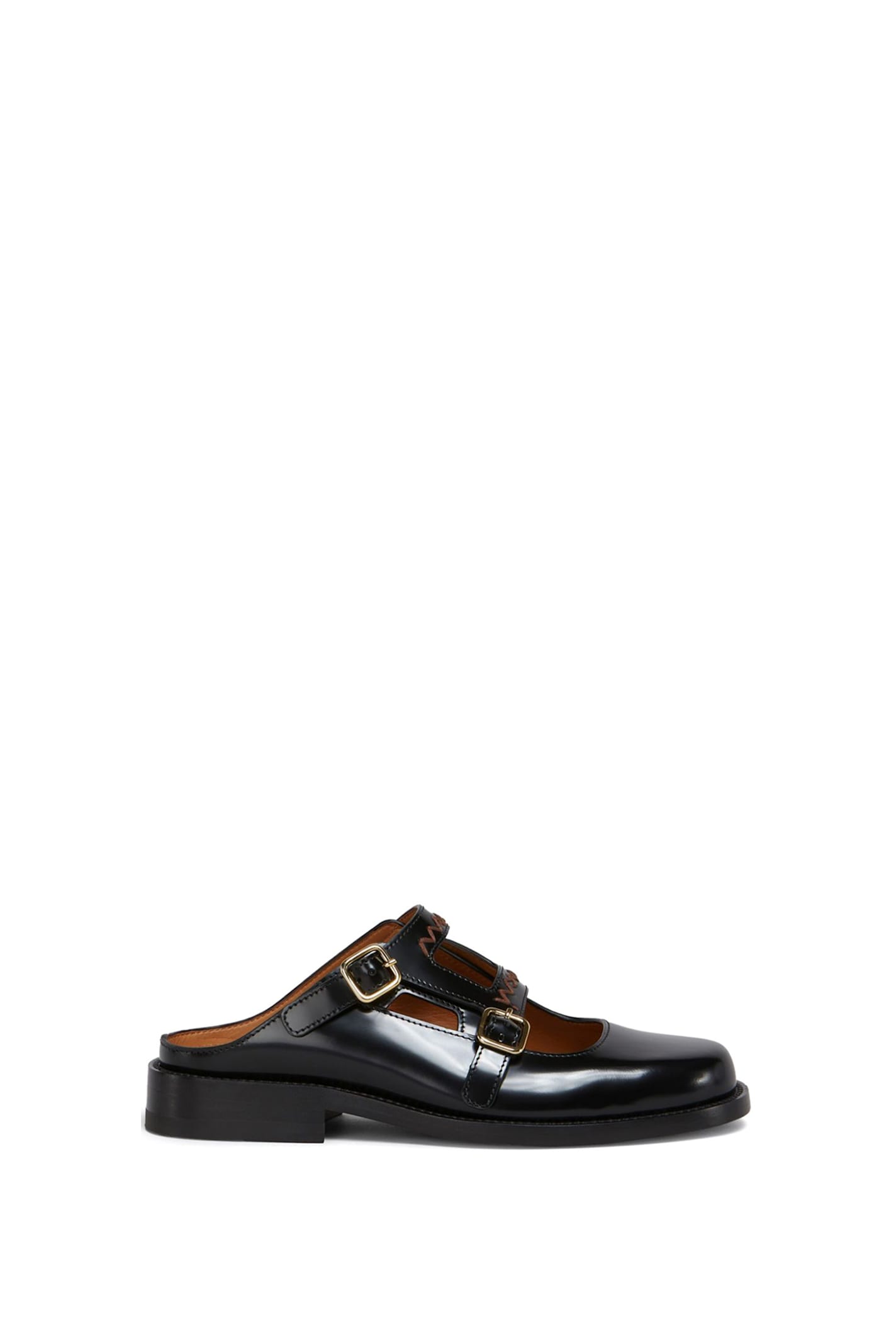 Marni Bambi 3.0 Moccasin Sabot Made Of Brushed Calfskin In Black