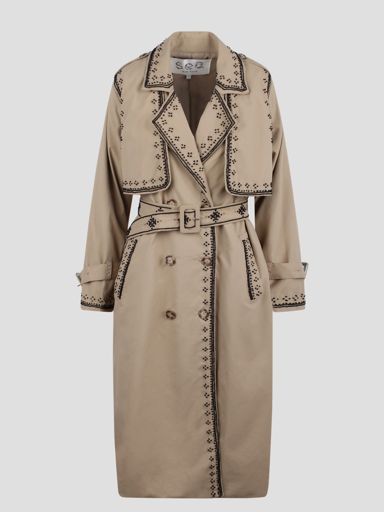 Trench Coat With Embroidery