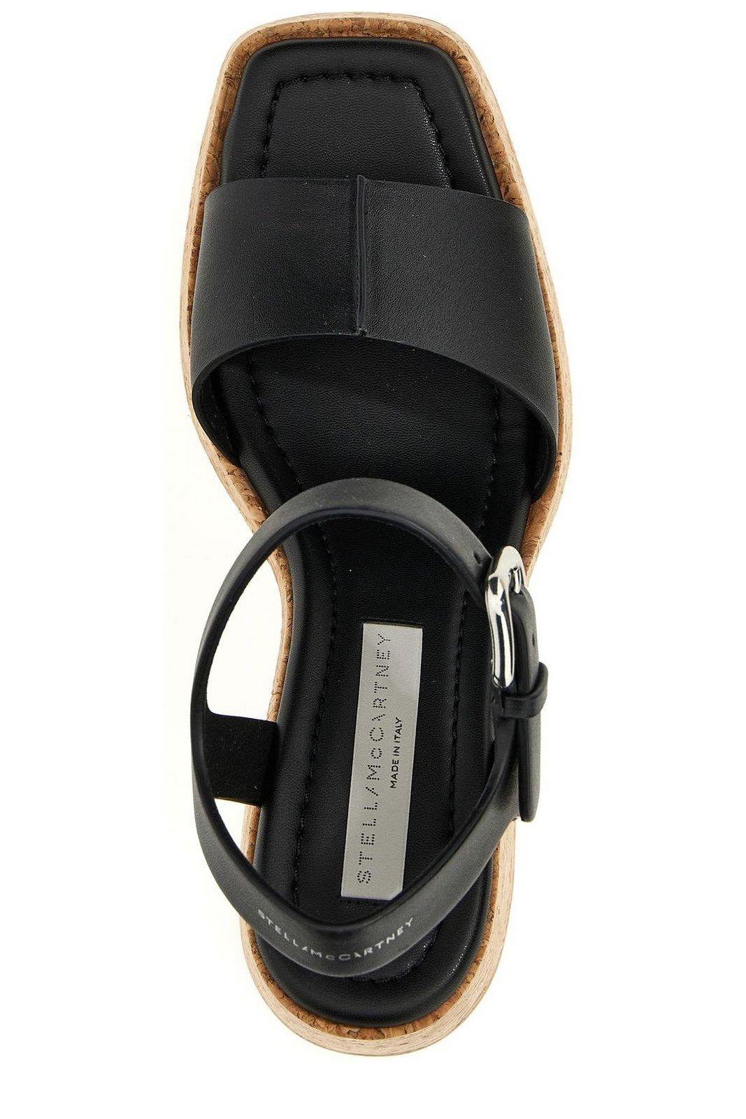 Shop Stella Mccartney Skyla Buckled Platform Sandals In Black