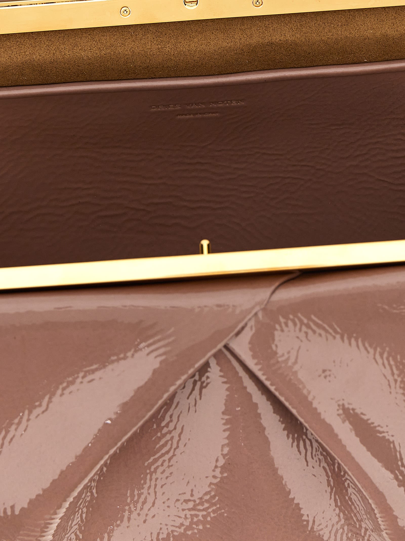 Shop Dries Van Noten Patent Clutch