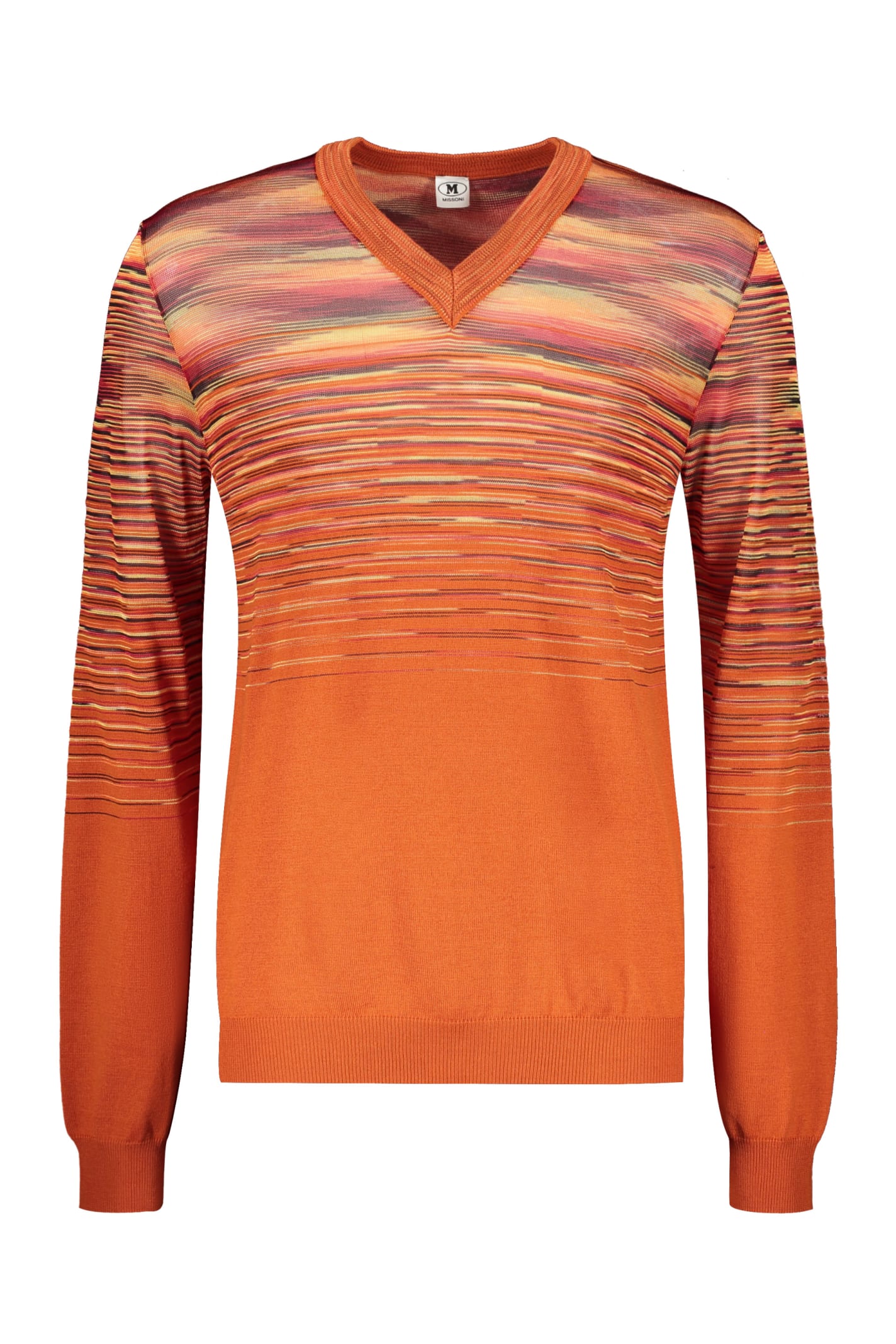 Missoni Wool V-neck Sweater In Orange