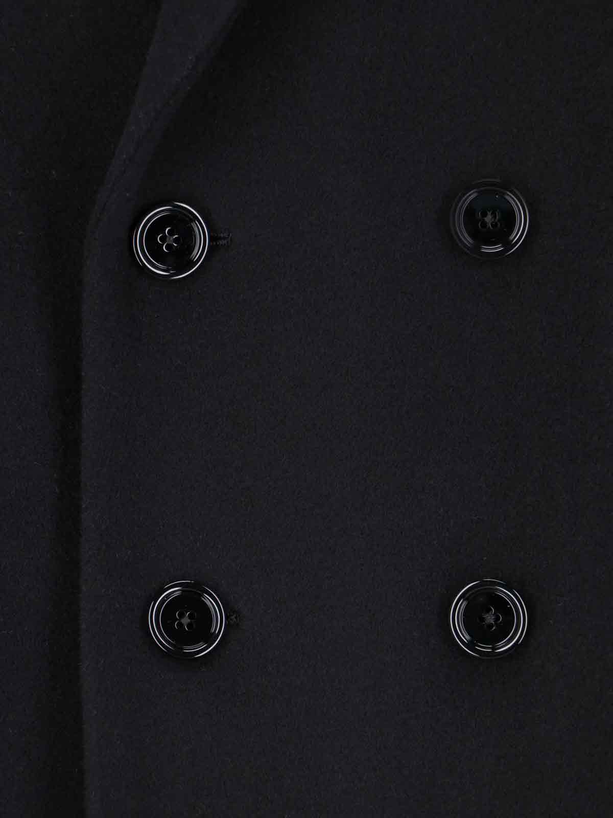 Shop Lardini Double-breasted Midi Coat In Black