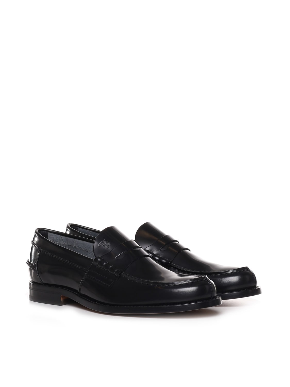 Shop Tod's Leather Moccasin In Black