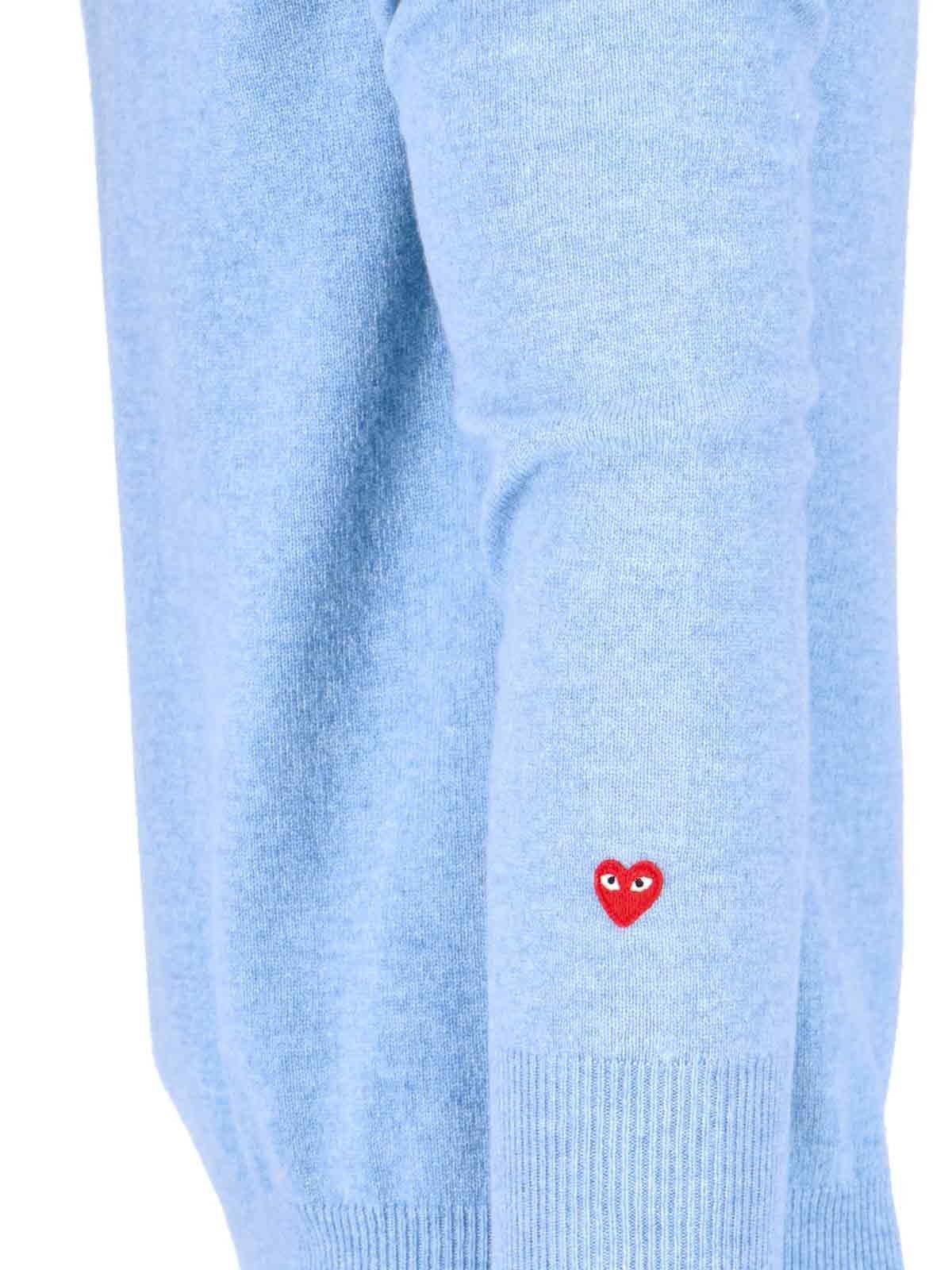 COMME DES GARÇONS PLAY LOGO V-NECK SWEATER 