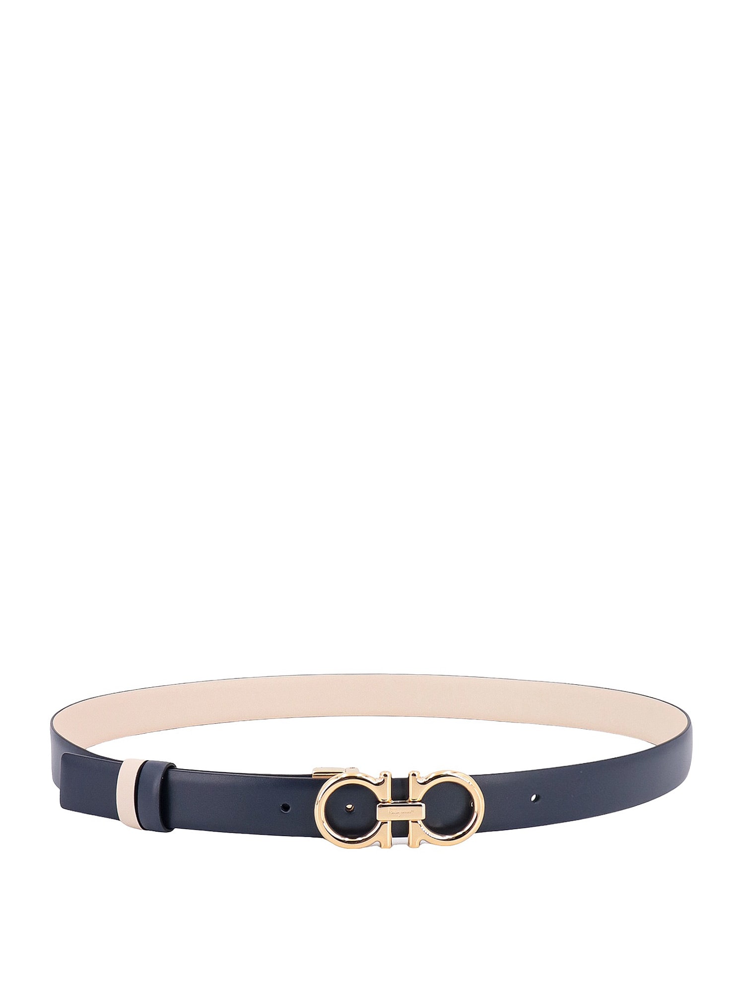 Shop Ferragamo Belt In Navy/bone