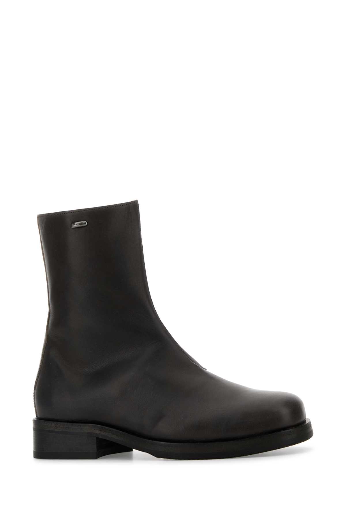 Our Legacy Chocolate Leather Camion Ankle Boots In Black