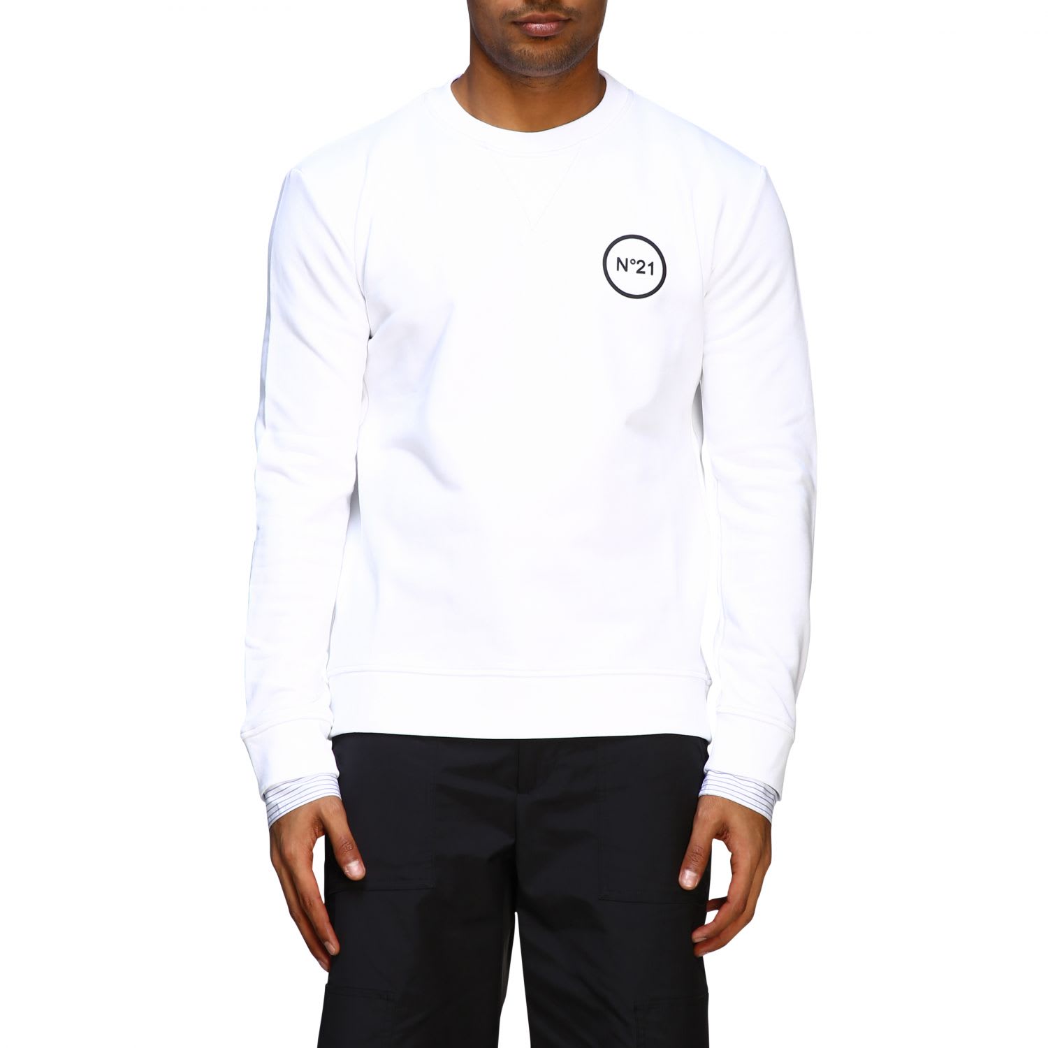 N°21 N° 21 Sweatshirt N ° 21 Sweatshirt With Rubberized Logo In White