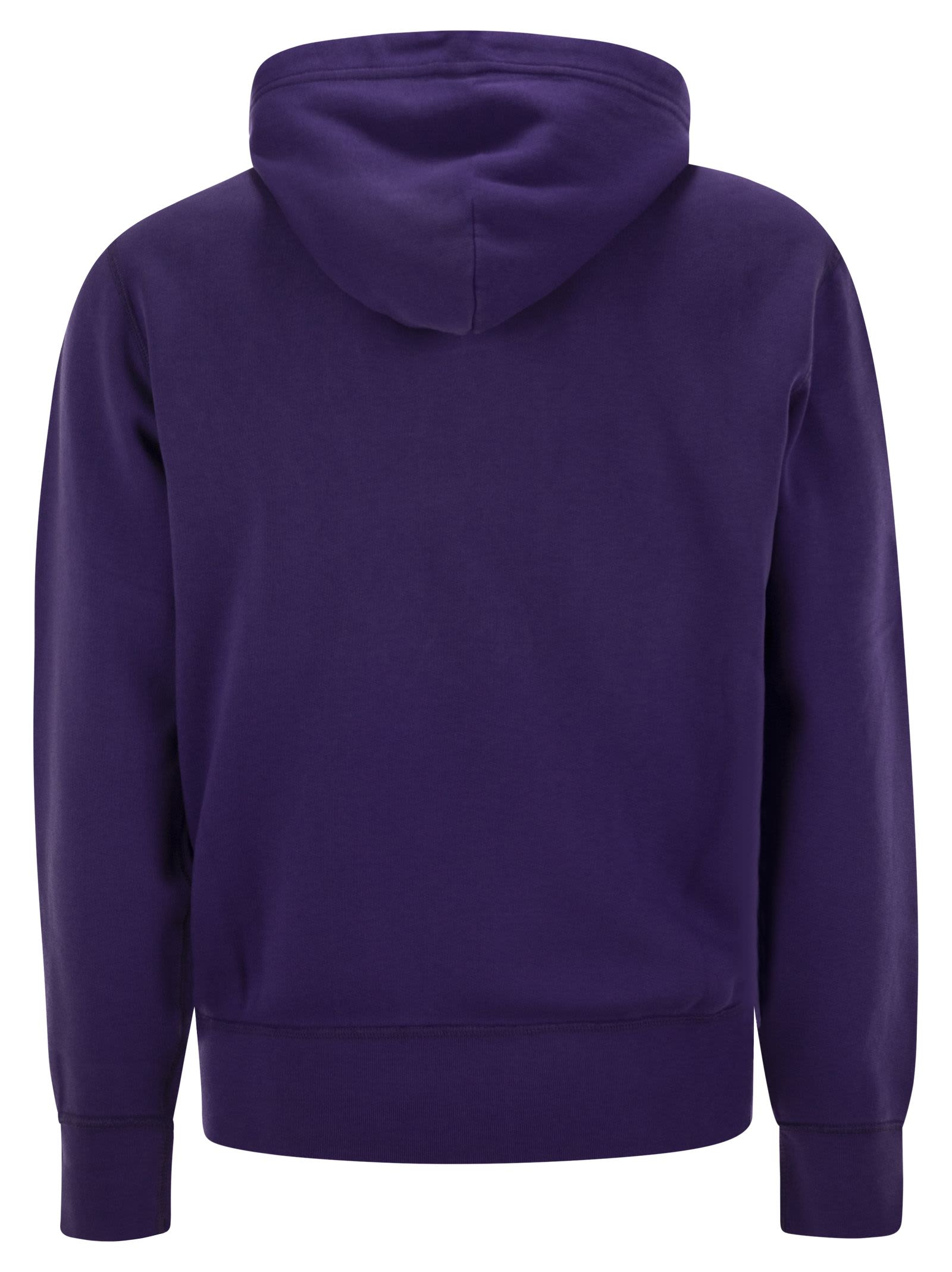 Polo Ralph Lauren Logo Fleece Hoodie In Purple