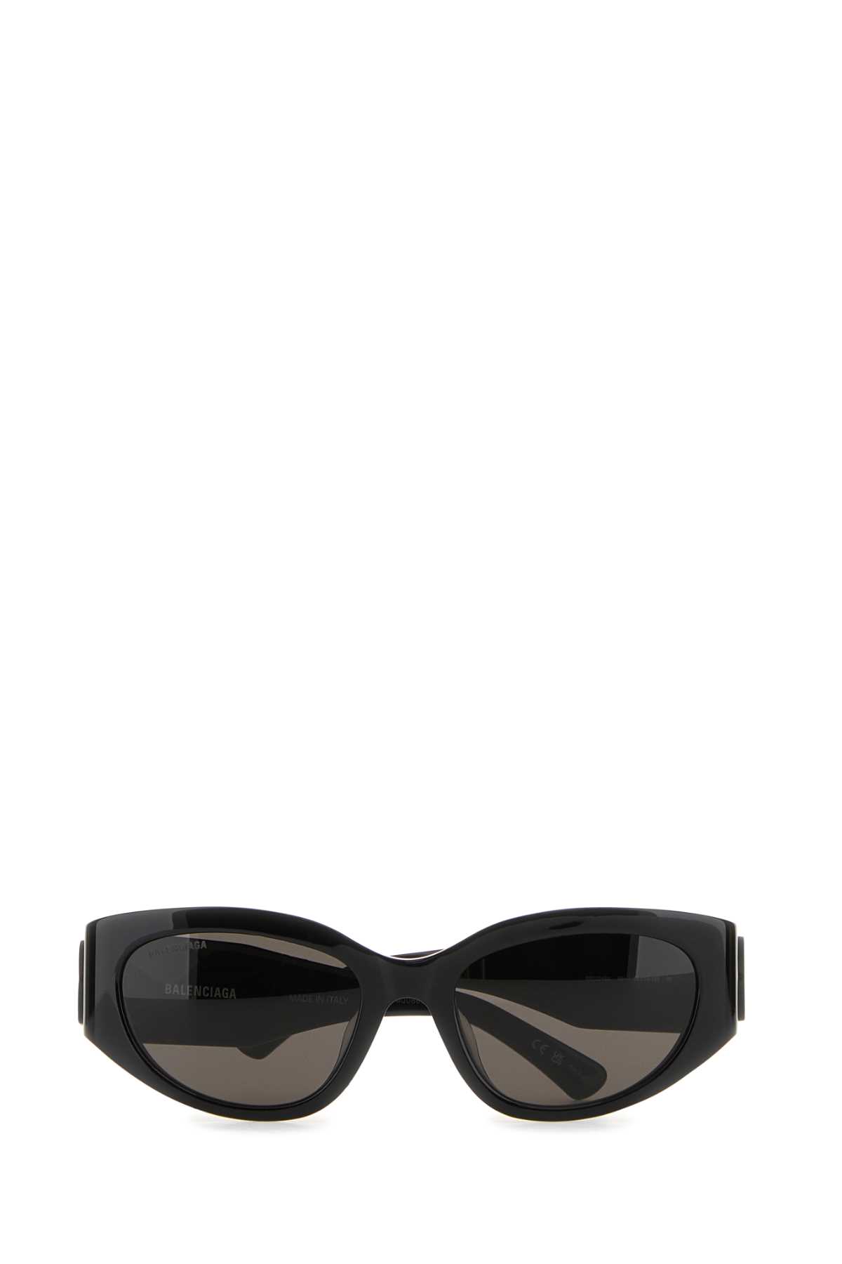 Shop Balenciaga Black Acetate Sunglasses In Blackblacklogo