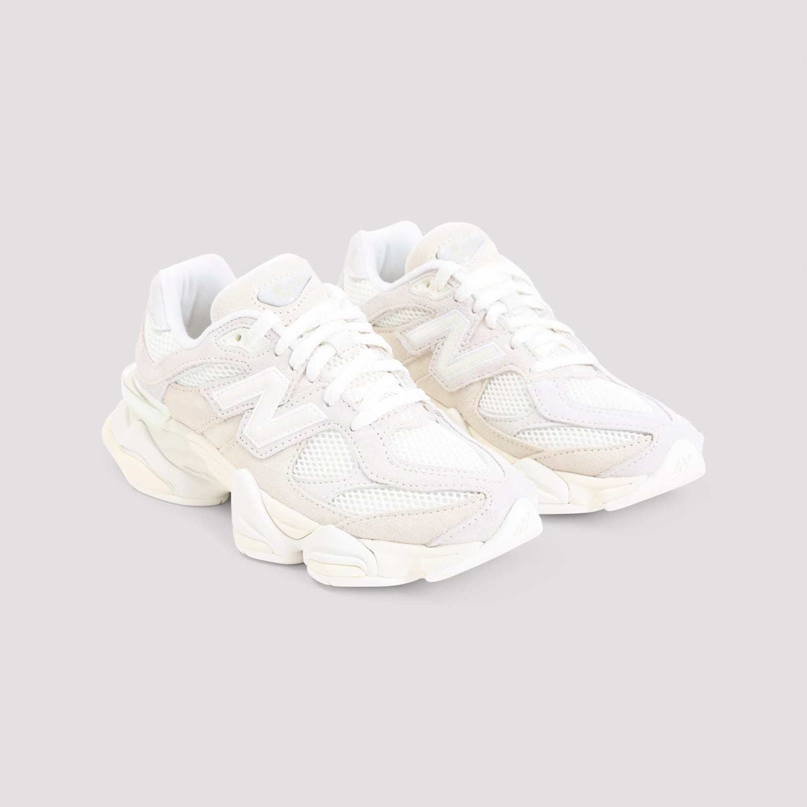 New Balance 9060 Low-top Sneakers In Angora And Sea Salt In White