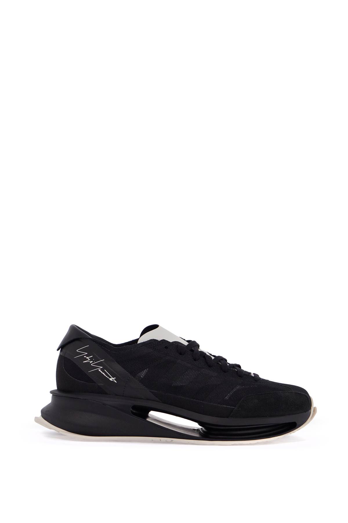 S-gendo Run Black Fabric And Leather Running Sneakers