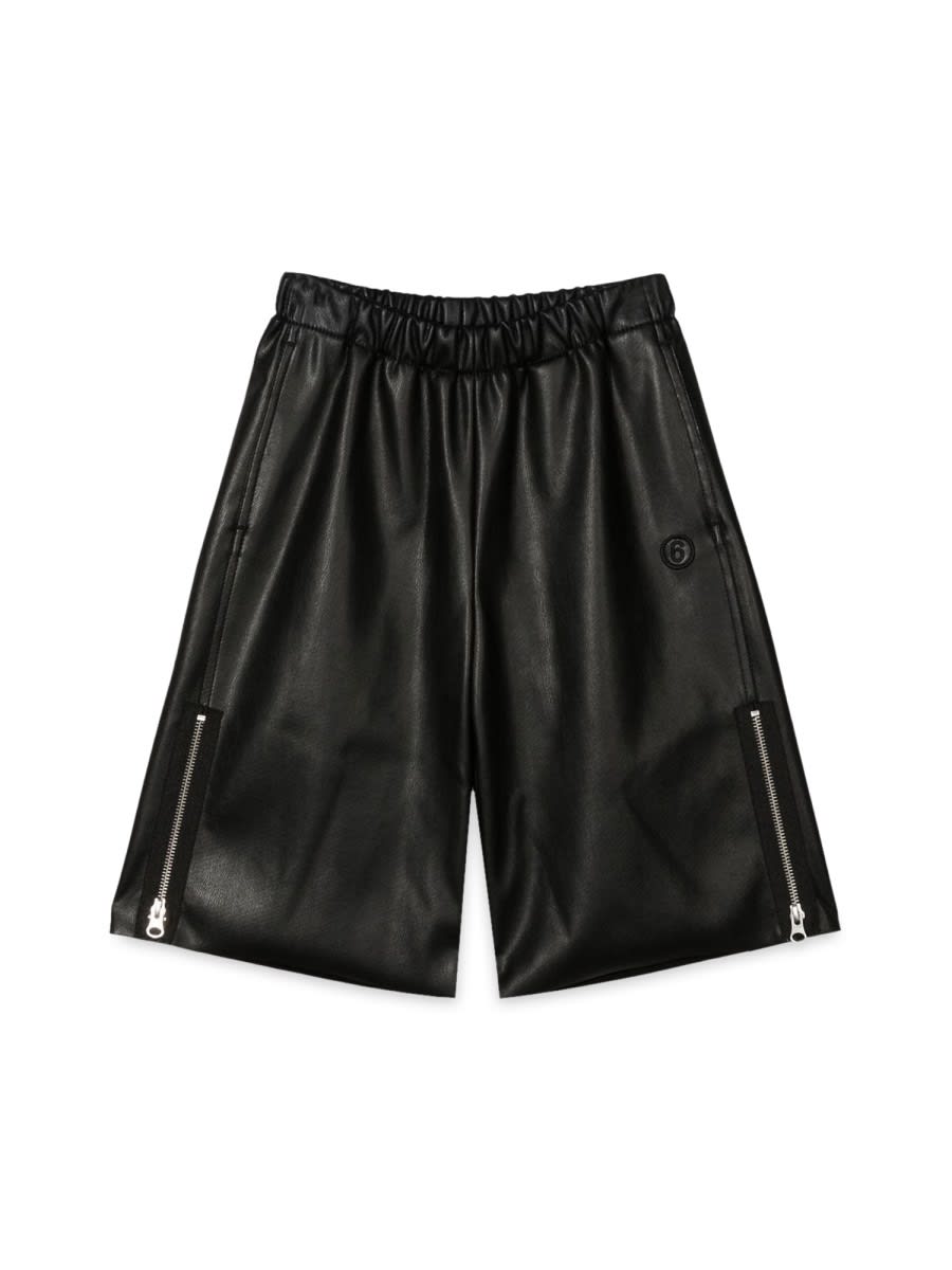 Mm6 Maison Margiela Kids' Wide Bermuda In Black