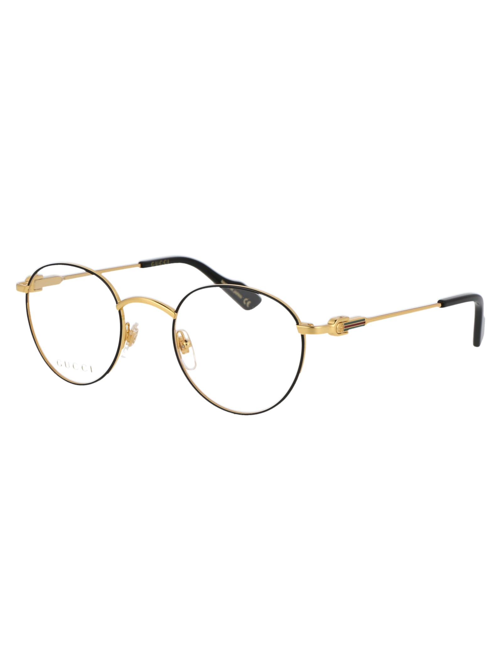 Shop Gucci Gg1222o Glasses In 001 Gold Gold Transparent