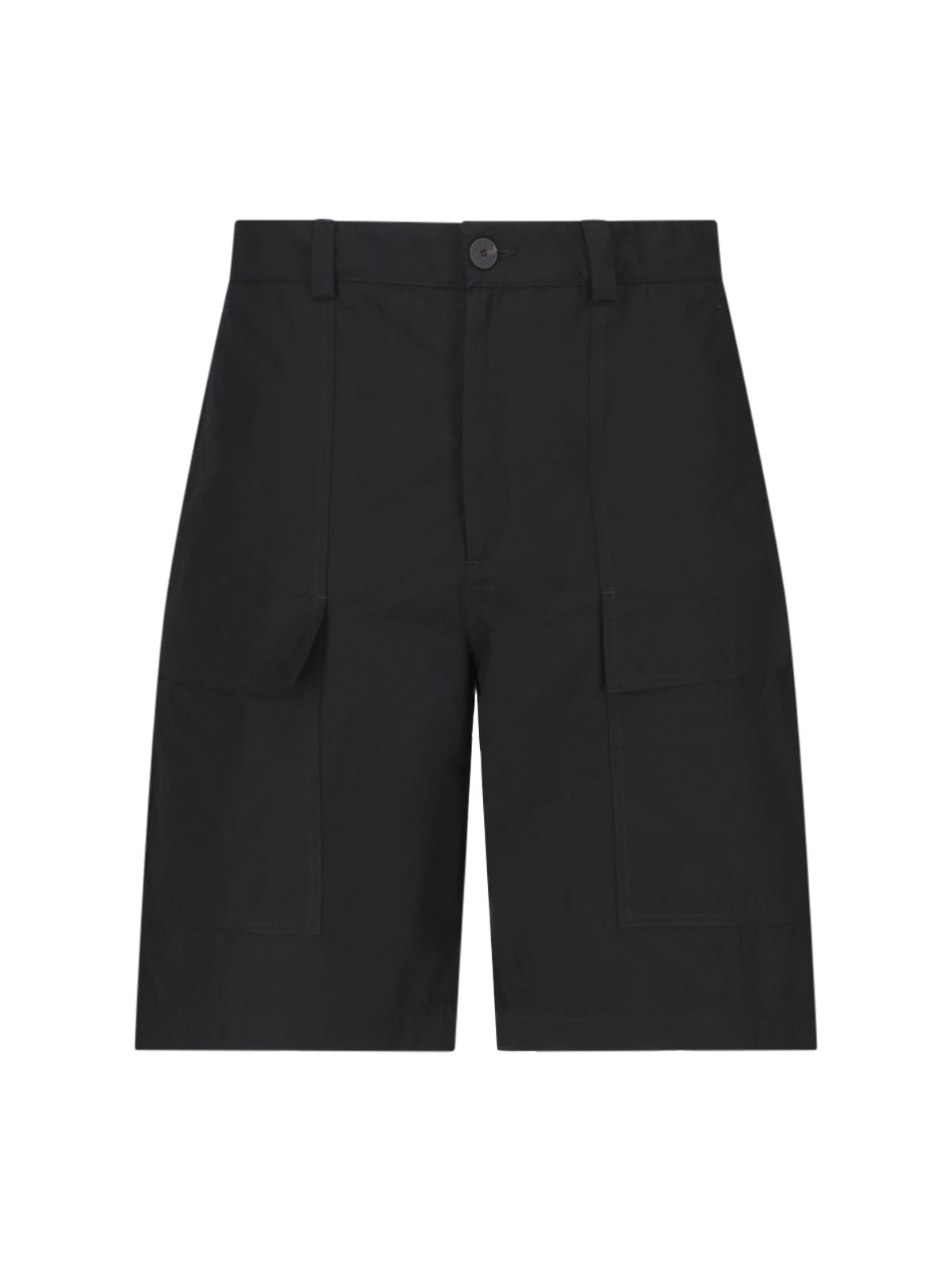 Shop Studio Nicholson Cargo Shorts In Black